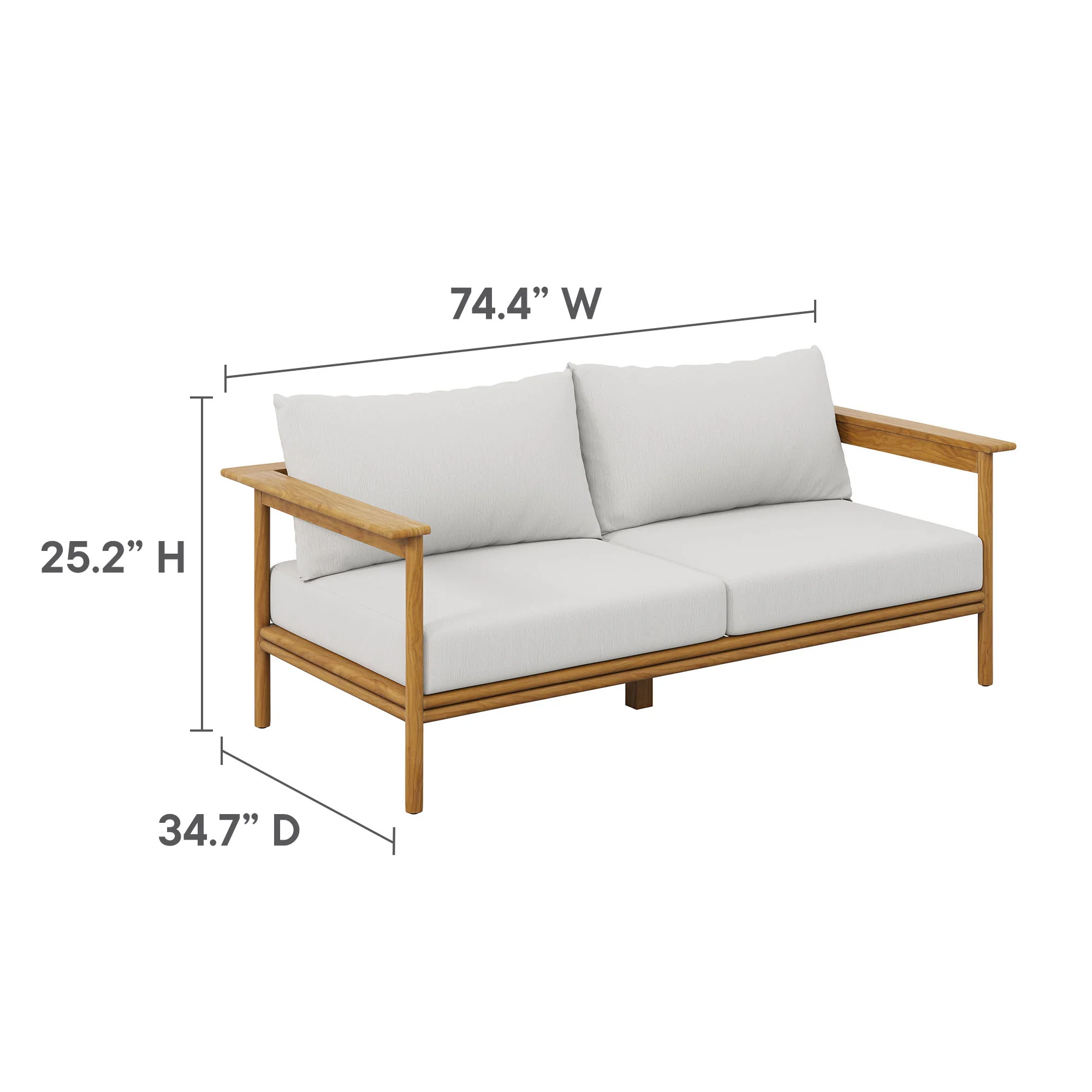 Wren 4-Piece Outdoor Patio Teak Wood Furniture Set by Modway - Image 4