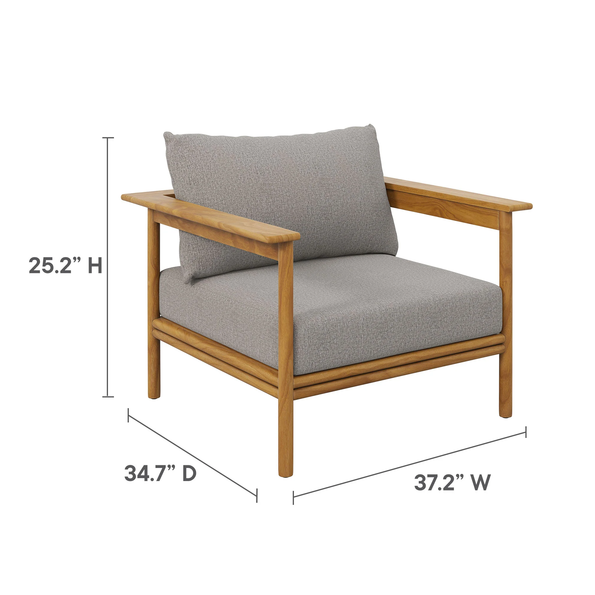 Wren 6-Piece Outdoor Patio Teak Wood Furniture Set by Modway - Image 17