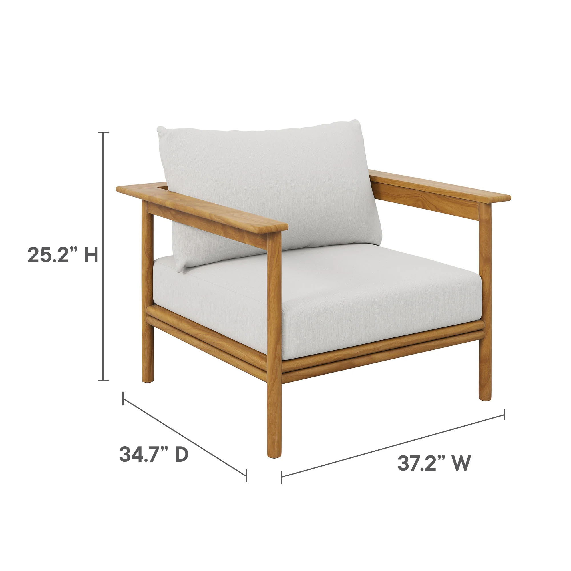 Wren Outdoor Patio Teak Wood Armchair by Modway - Image 16