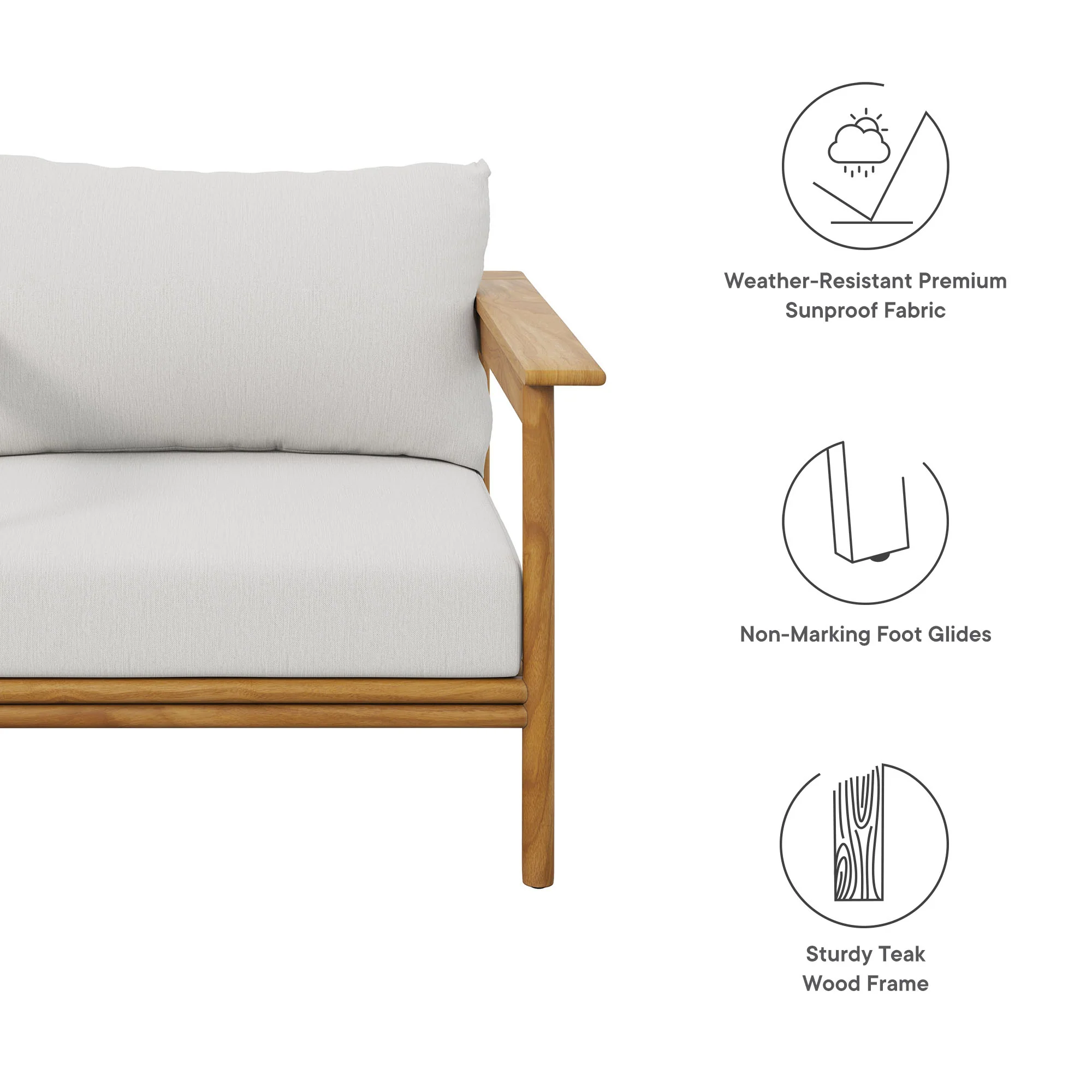 Wren Outdoor Patio Teak Wood Armchair by Modway - Image 18