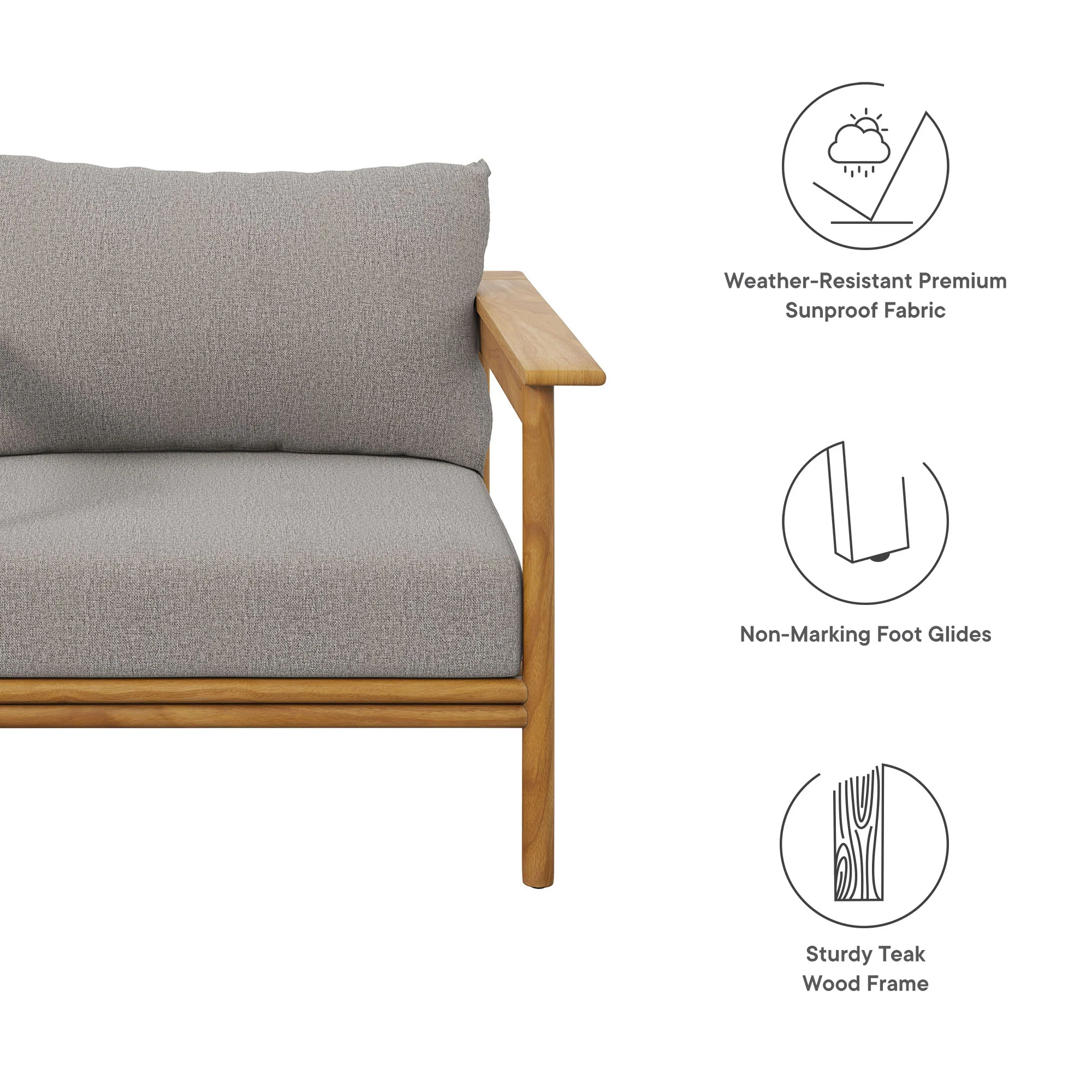 Wren Outdoor Patio Teak Wood Armchair by Modway - Image 19