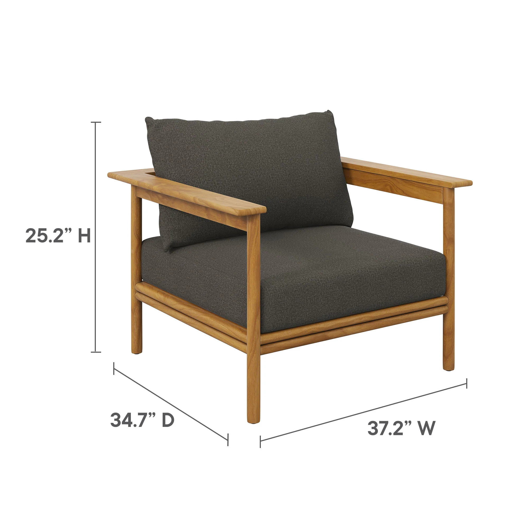 Wren Outdoor Patio Teak Wood Armchair Set of 2 by Modway - Image 16