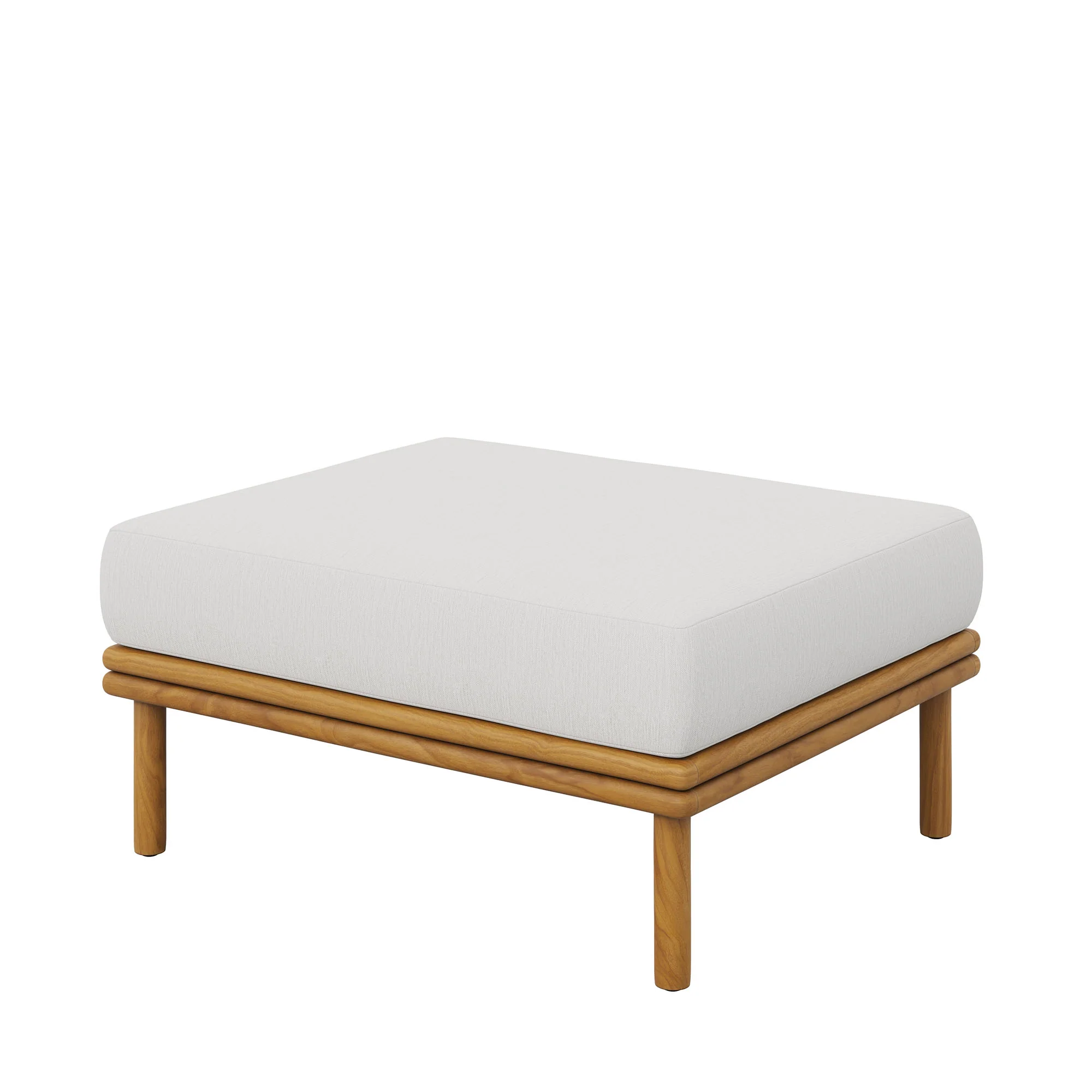 Wren Outdoor Patio Teak Wood Ottoman by Modway - Image 5