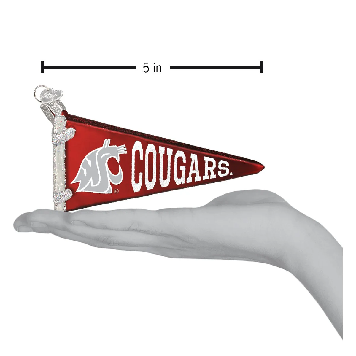 WSU Pennant Ornament 5x4 Inch by Old World Christmas - Image 4