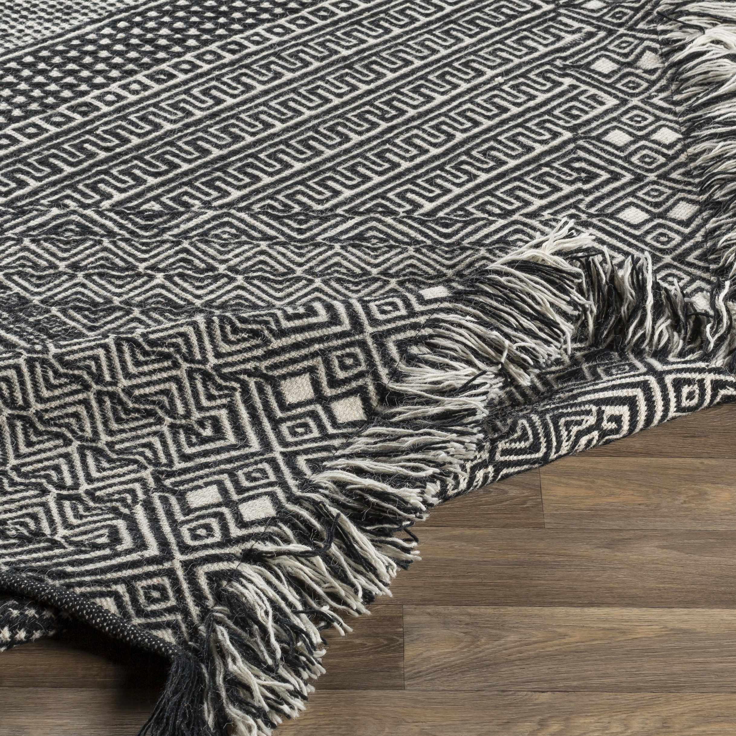 Wundowie Black&Ivory Diamond Wool Rug - Clearance - Image 5