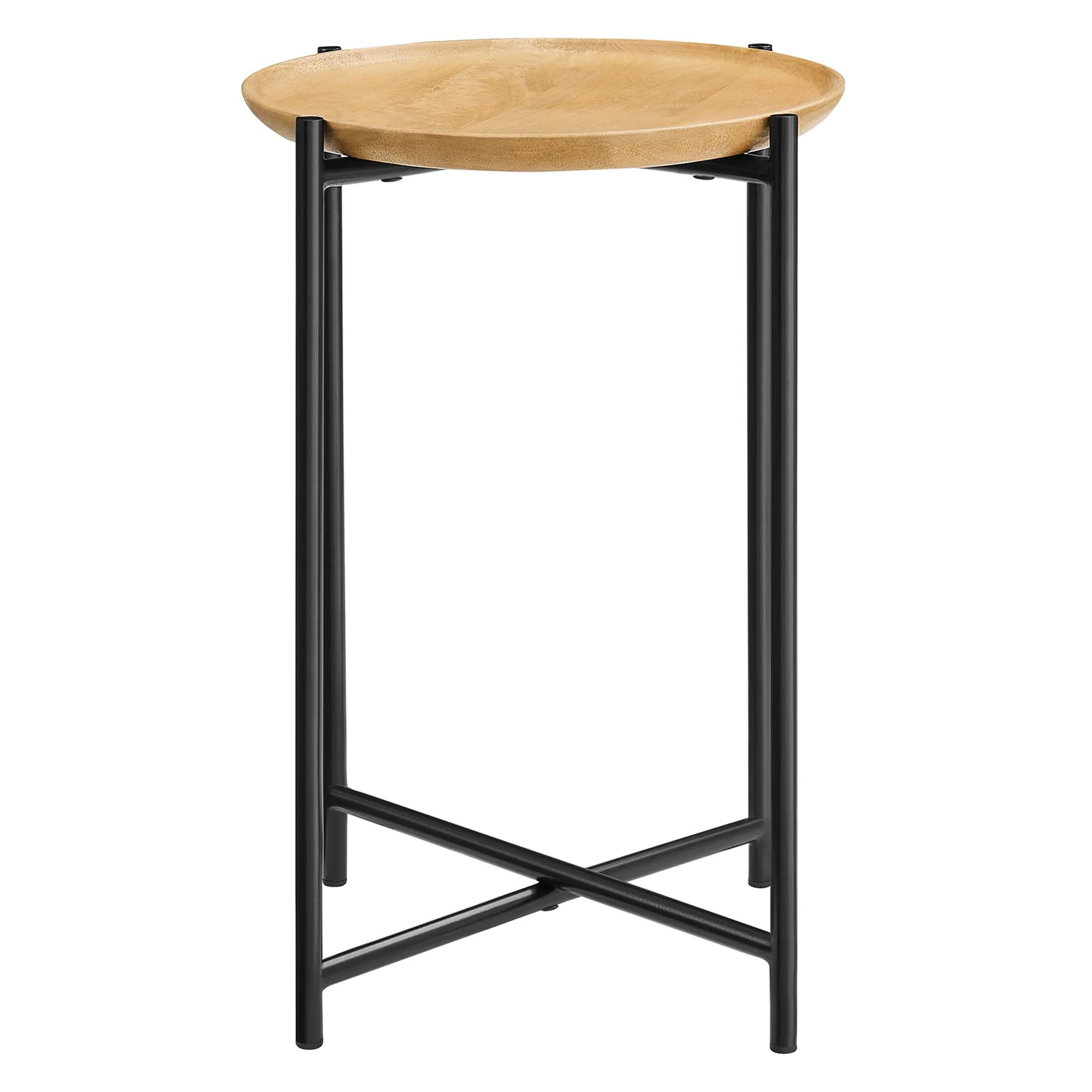 Xilo Round Wood and Metal Side Table by Modway - Image 4