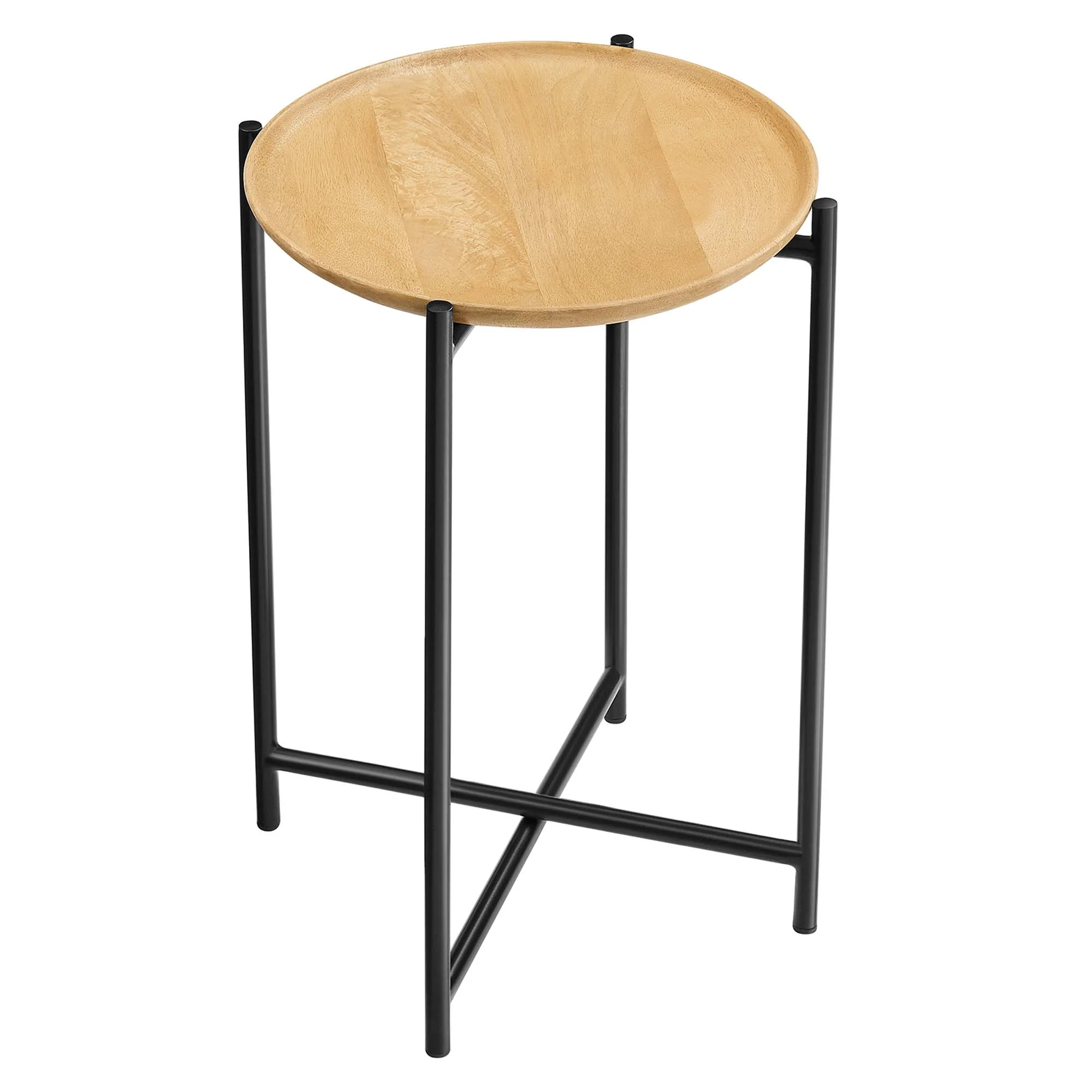 Xilo Round Wood and Metal Side Table by Modway - Image 5