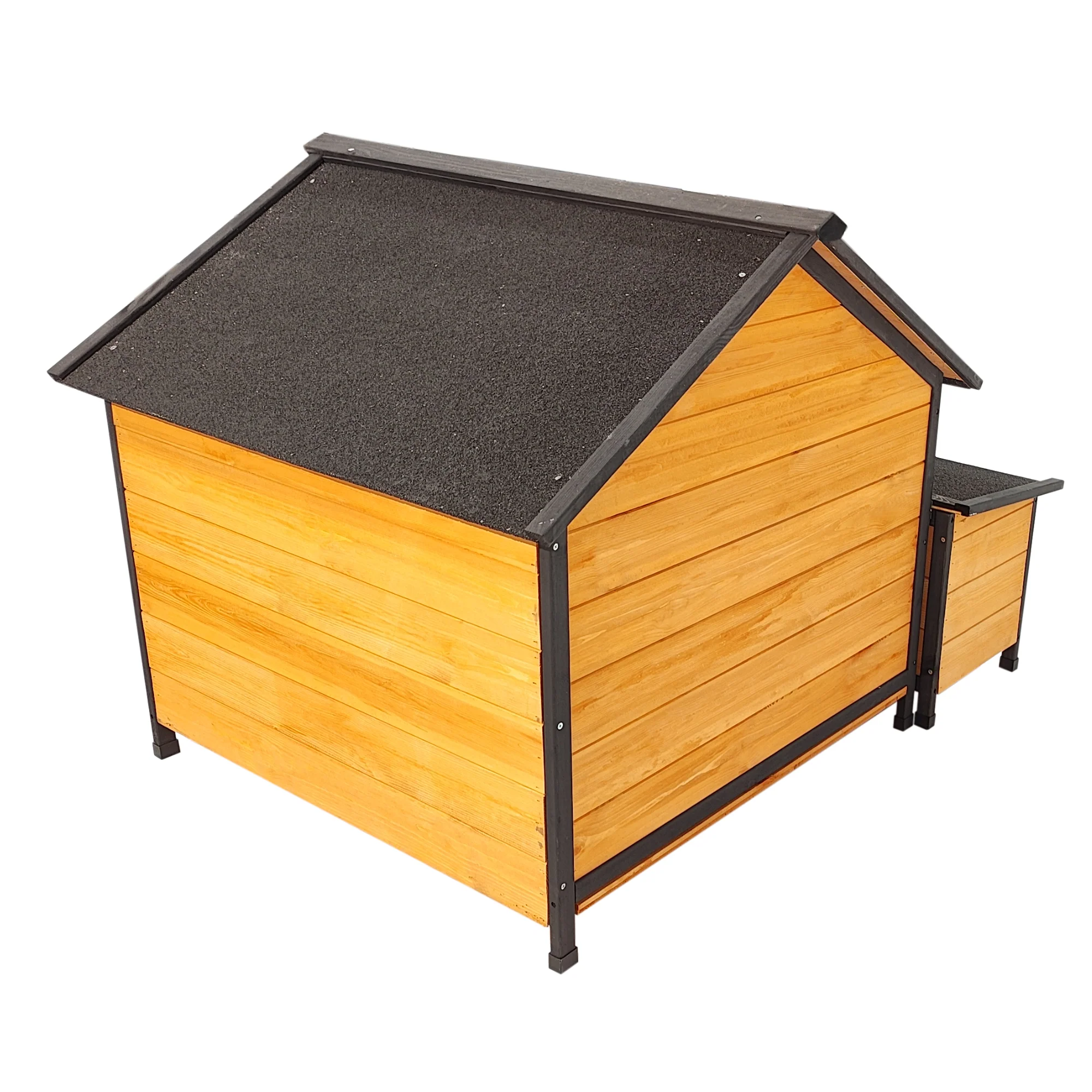 XPT088 Wearable and Strong Wooden Dog House with Metal Bowls and Toy Box - Image 11