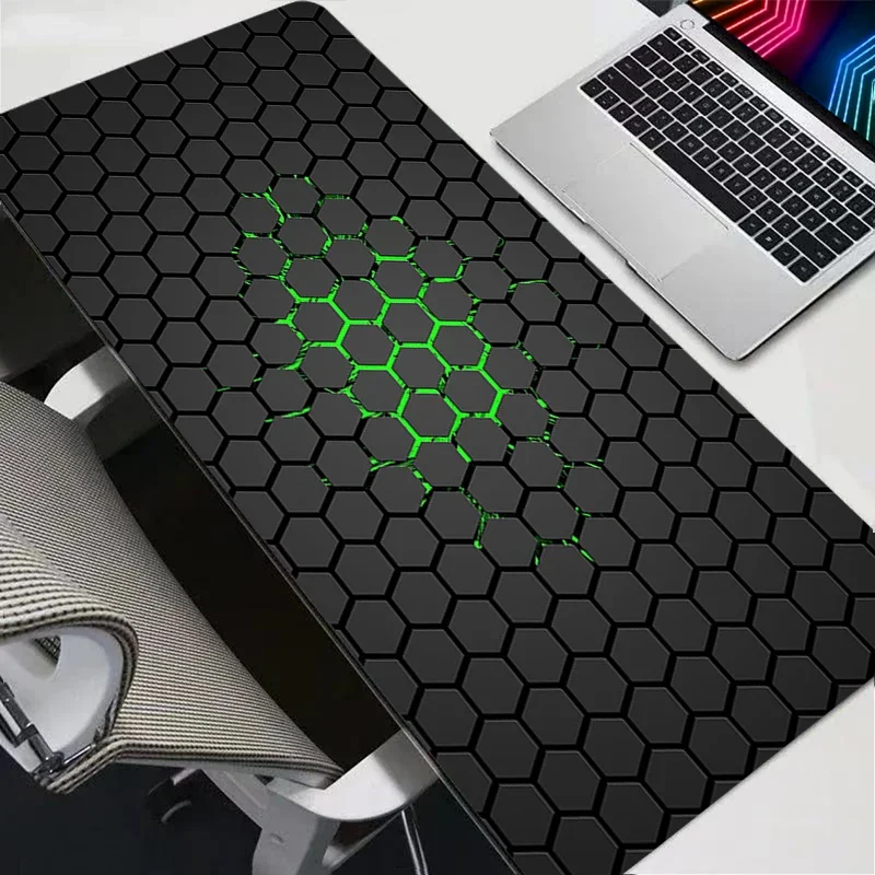 XXL Extended Gaming Mouse Pad Large Desk Mat Keyboard Pad Non-Slip Hexagon Design - Image 3