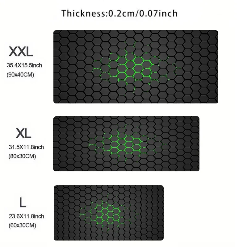XXL Extended Gaming Mouse Pad Large Desk Mat Keyboard Pad Non-Slip Hexagon Design - Image 6