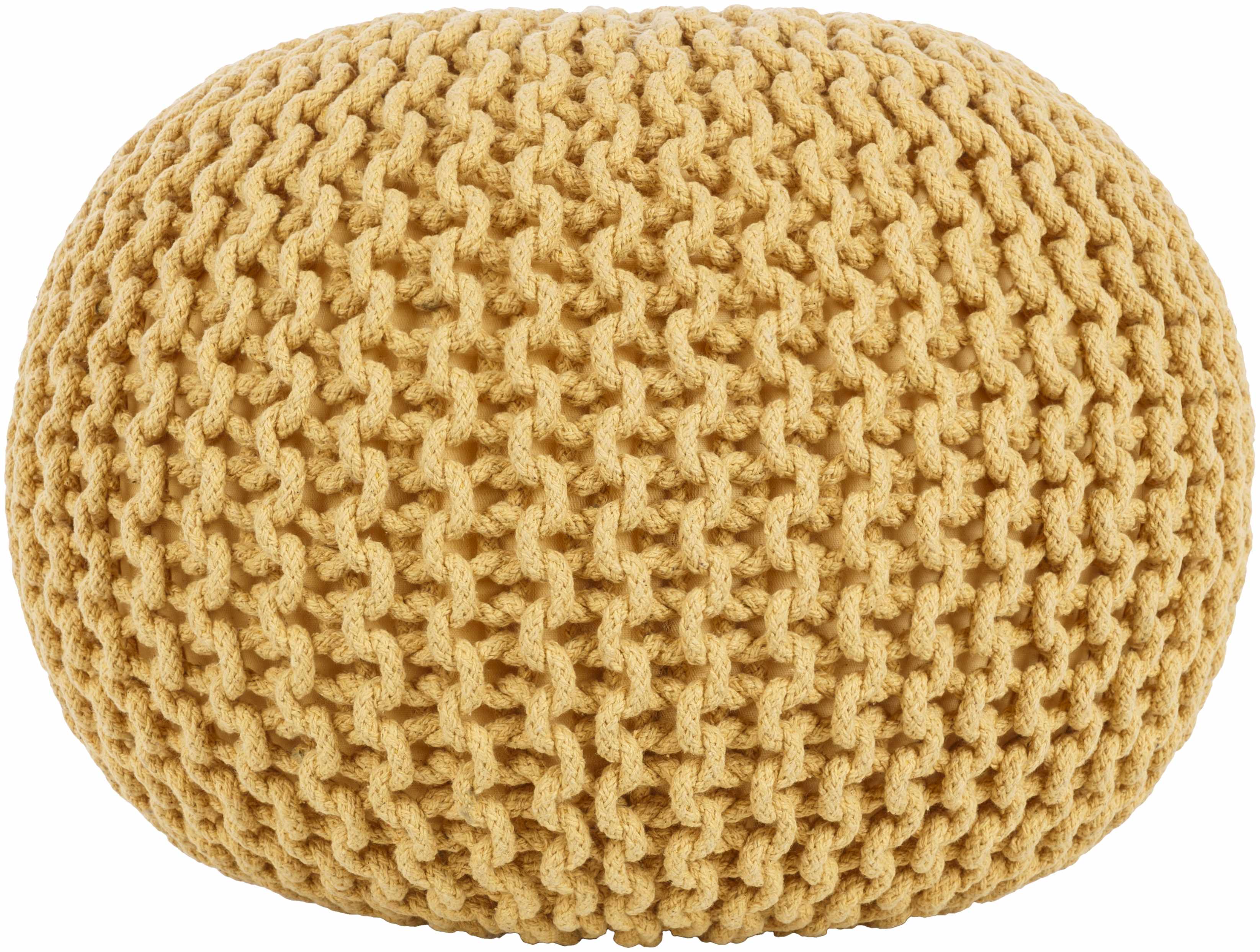 Yablanitsa Orange Knitted Pouf - Image 3