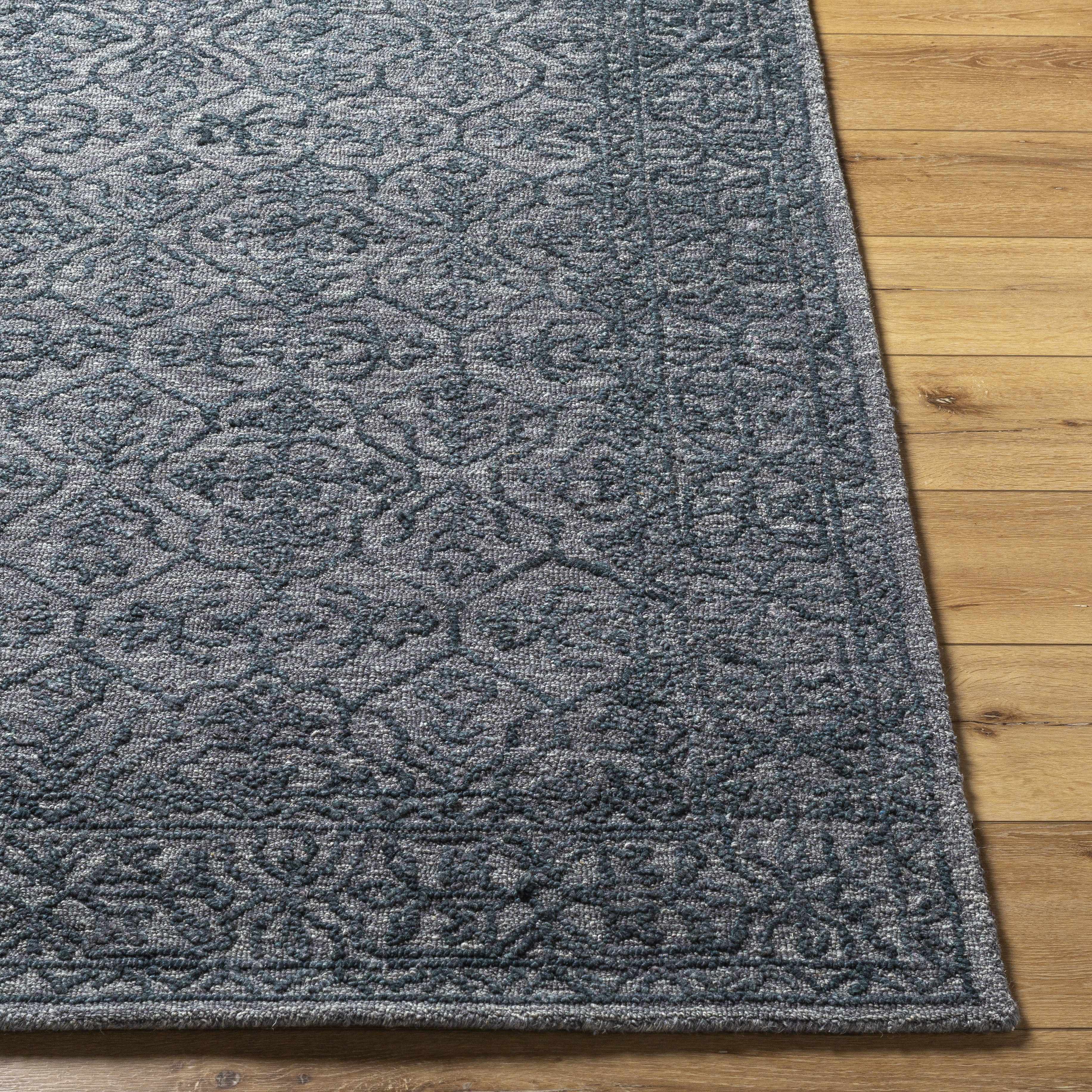 Yadid Black Wool Area Rug - Image 4