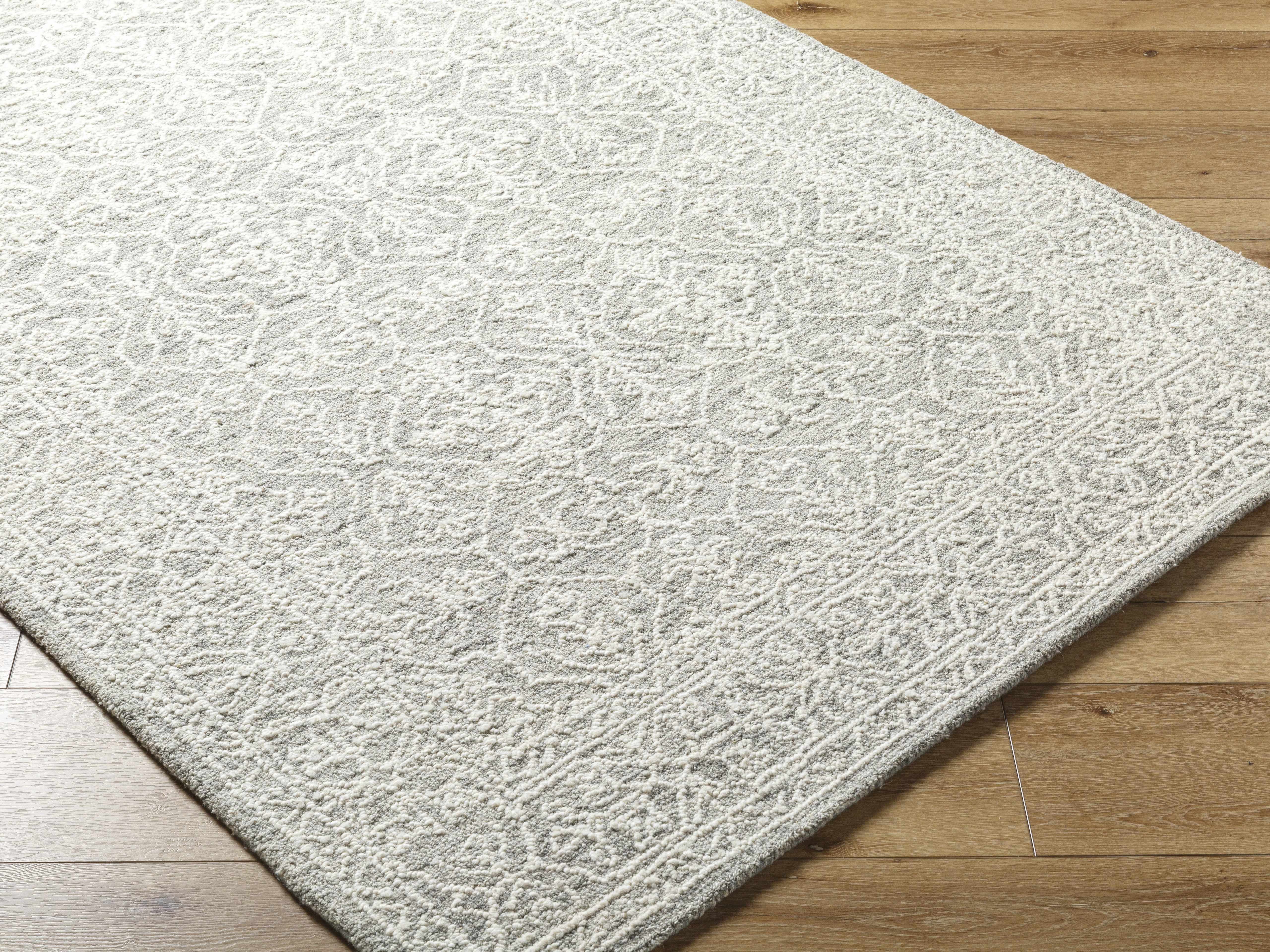 Yadid Gray Wool Area Rug - Image 2