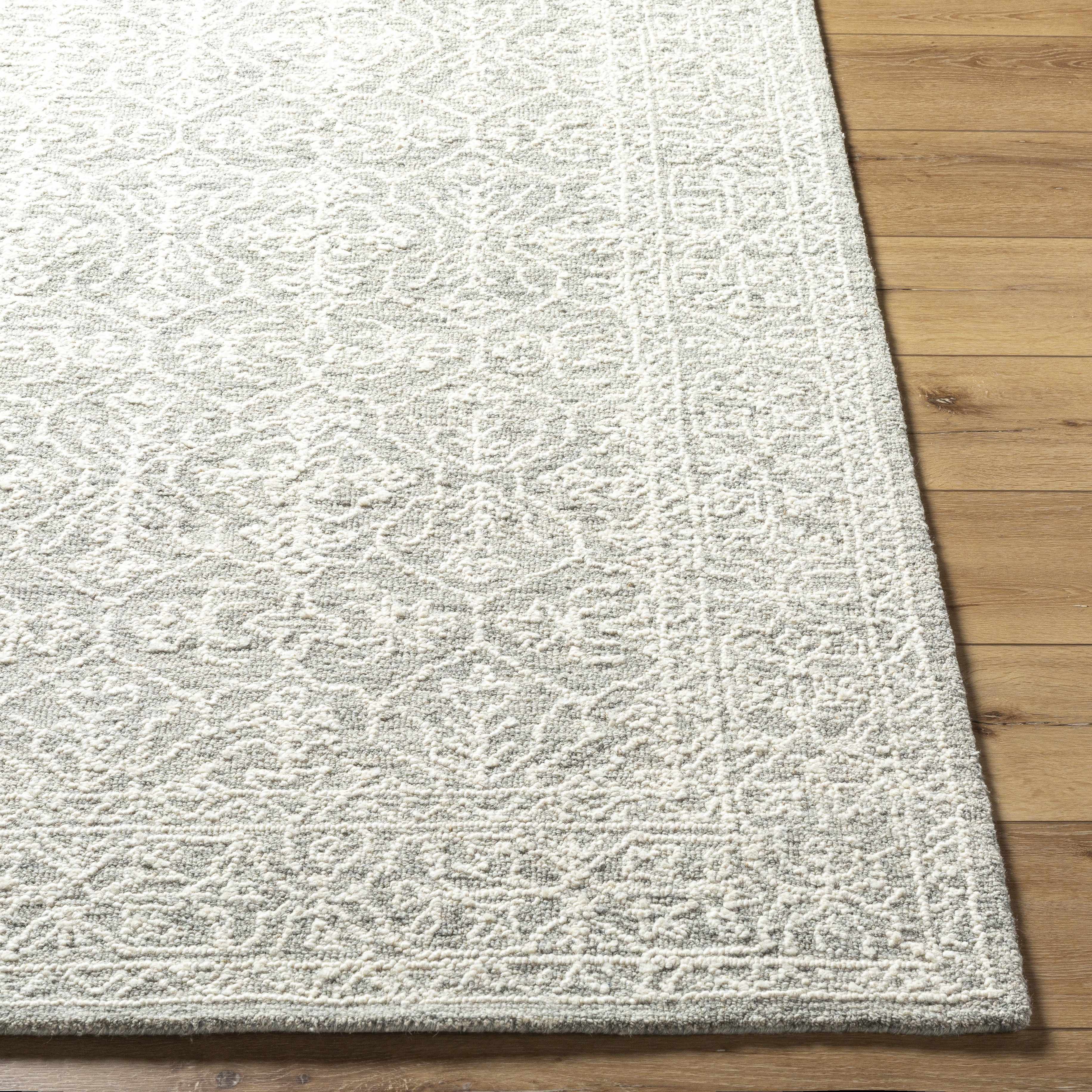 Yadid Gray Wool Area Rug - Image 3