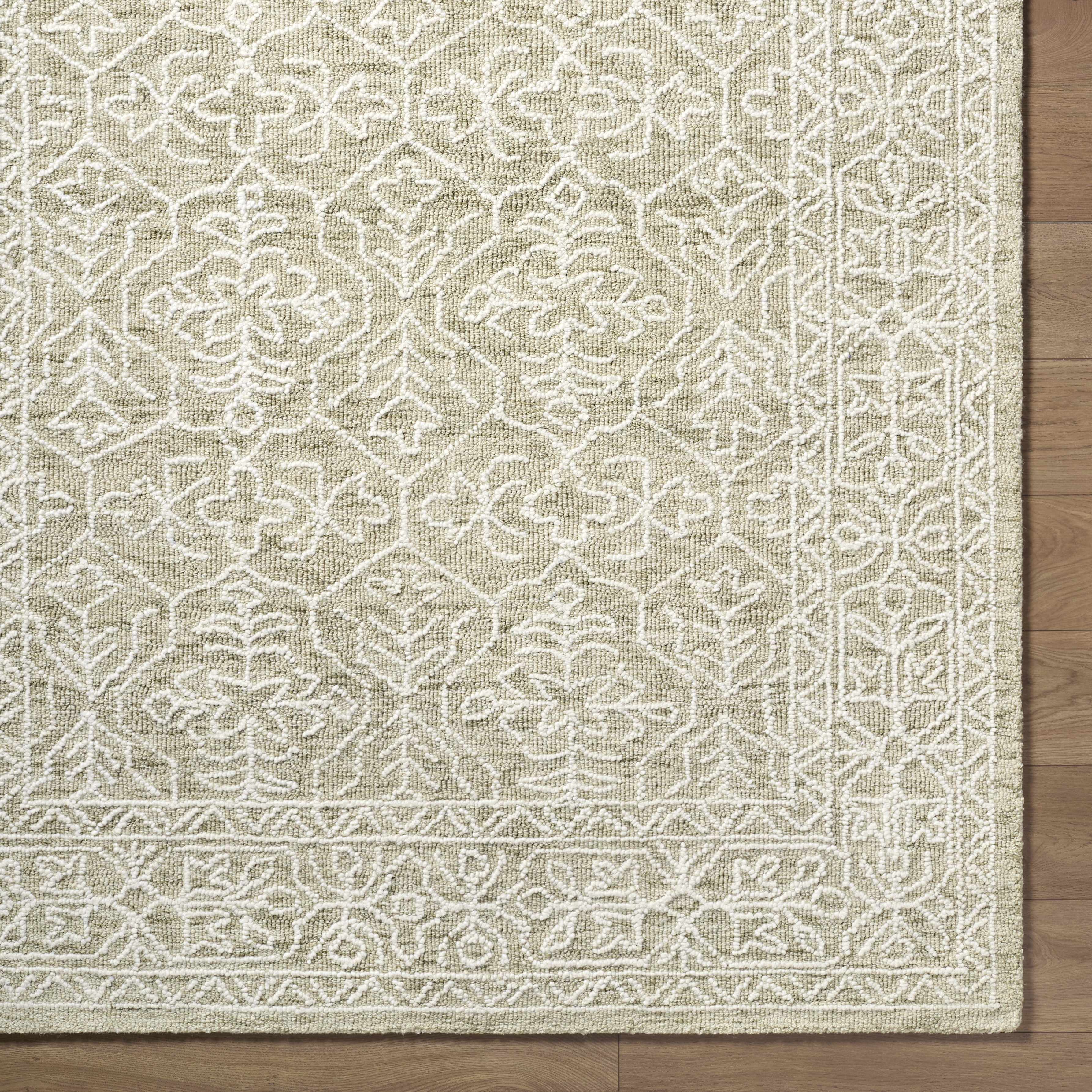 Yadid Green Wool Area Rug - Image 10