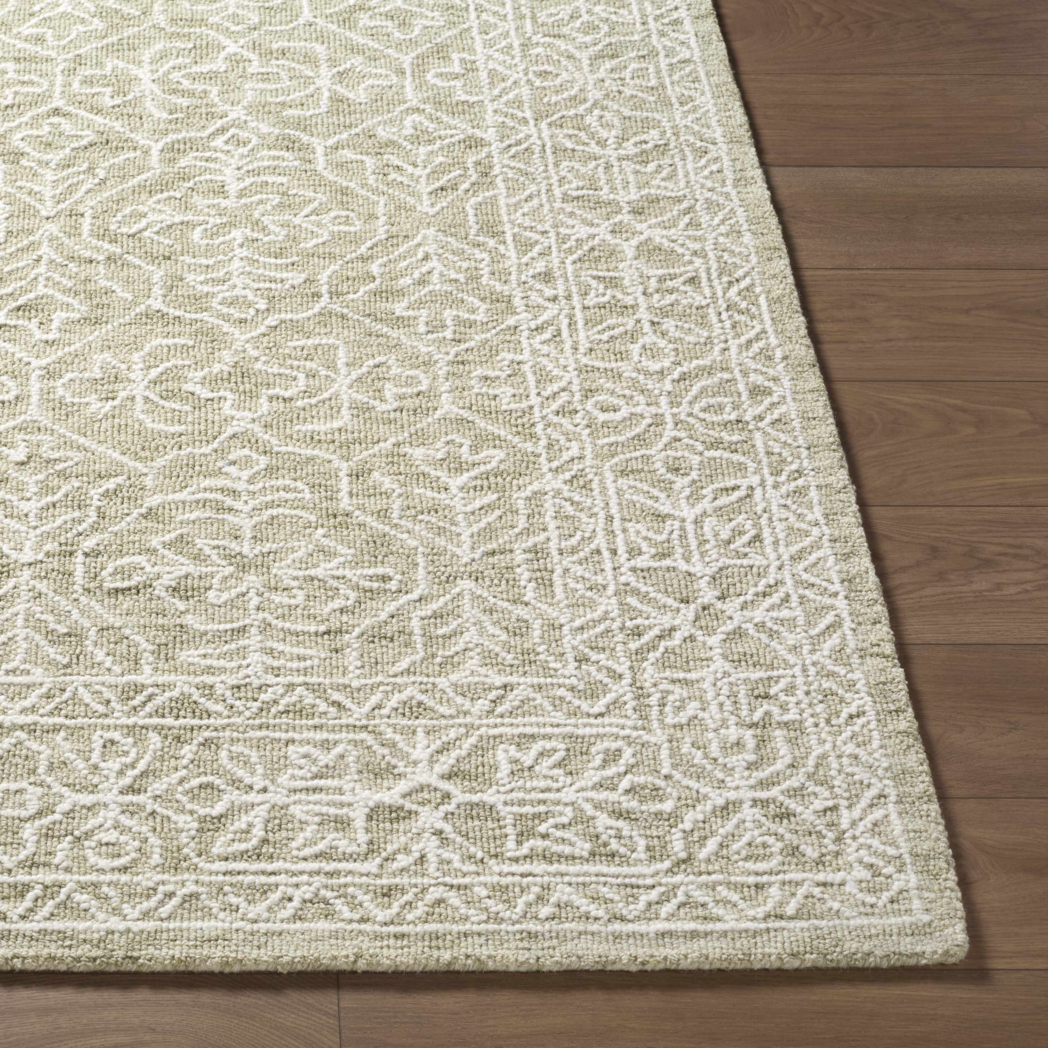 Yadid Green Wool Area Rug - Image 11