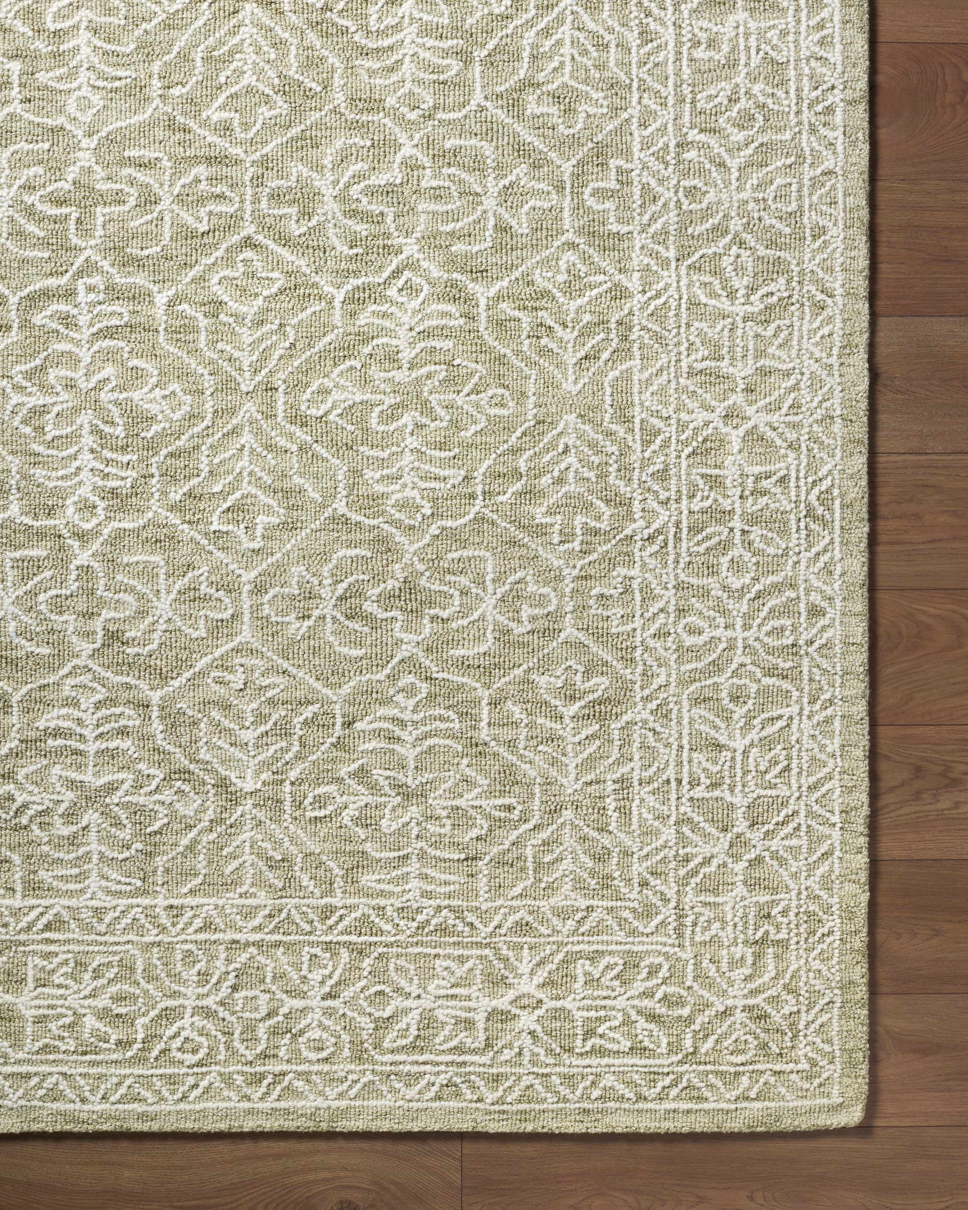 Yadid Green Wool Area Rug - Image 6