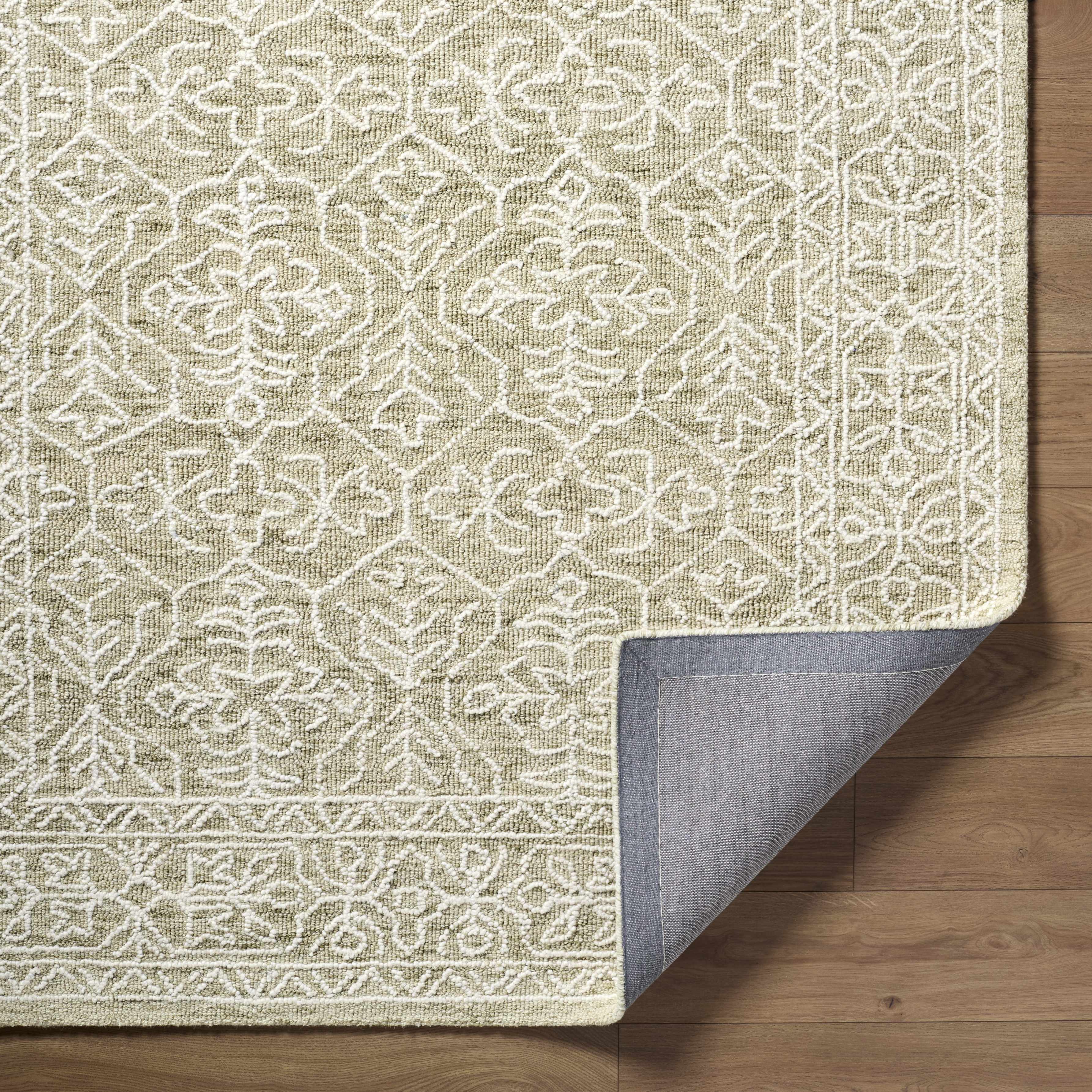 Yadid Green Wool Area Rug - Image 8