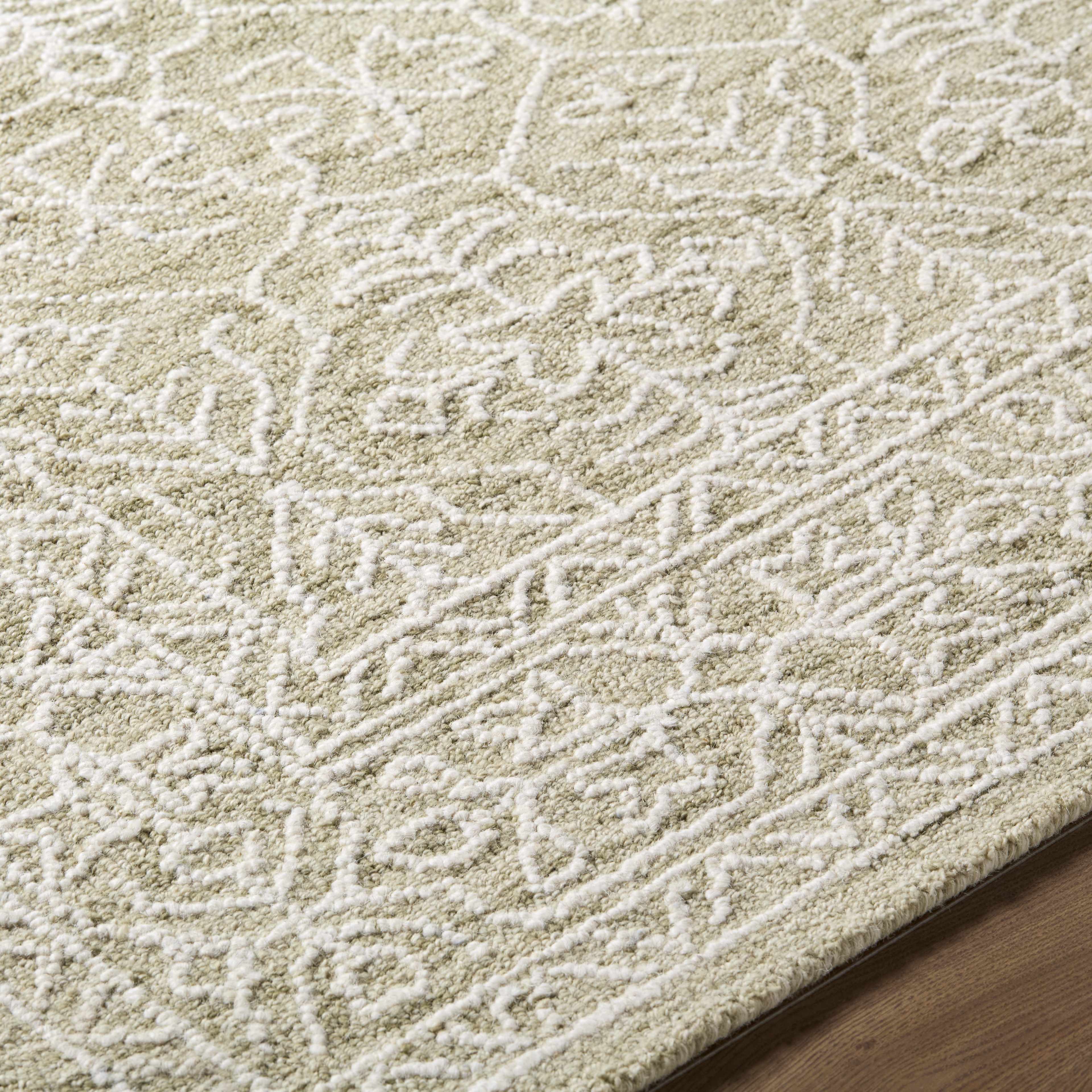 Yadid Green Wool Area Rug - Image 9