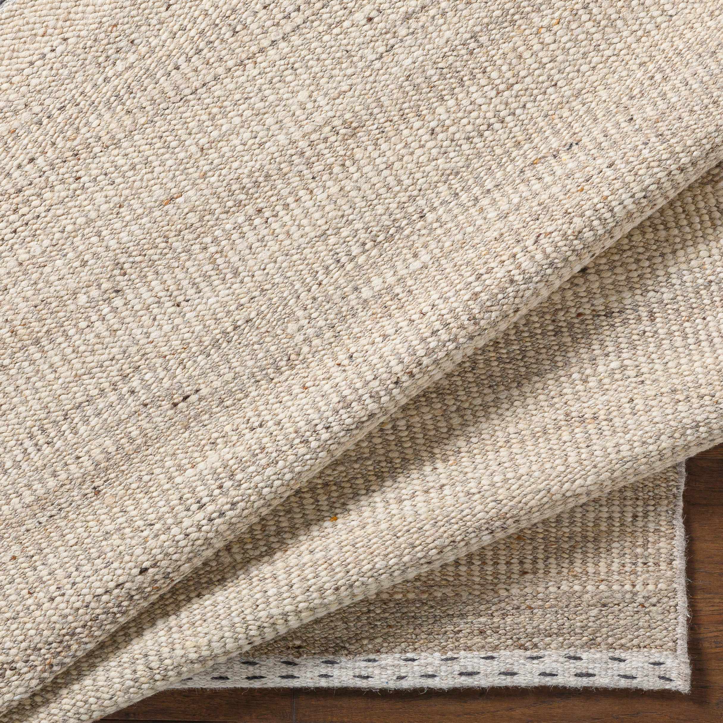 Yaniklar Beige Flat Woven Wool Rug - Image 11