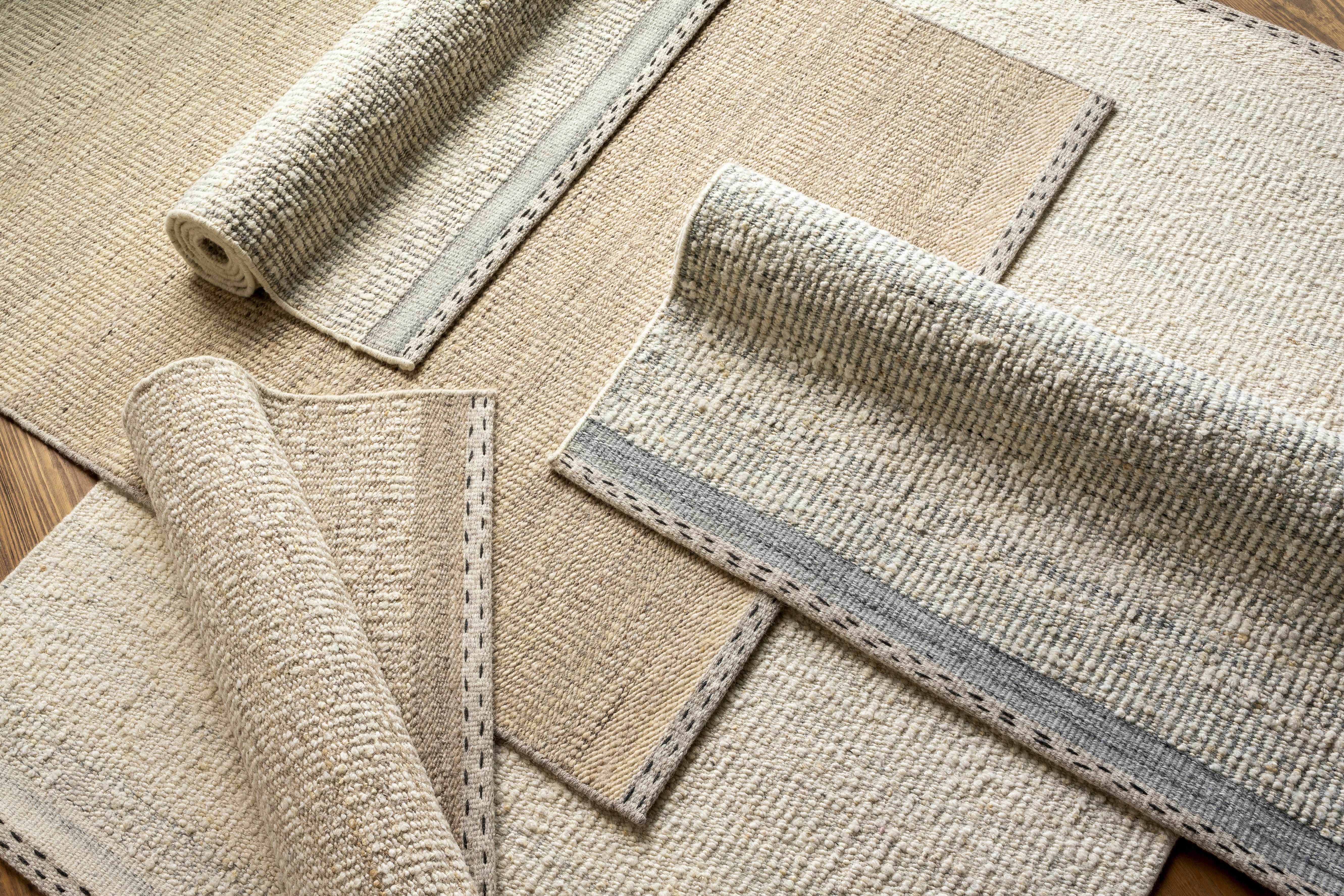 Yaniklar Beige Flat Woven Wool Rug - Image 13
