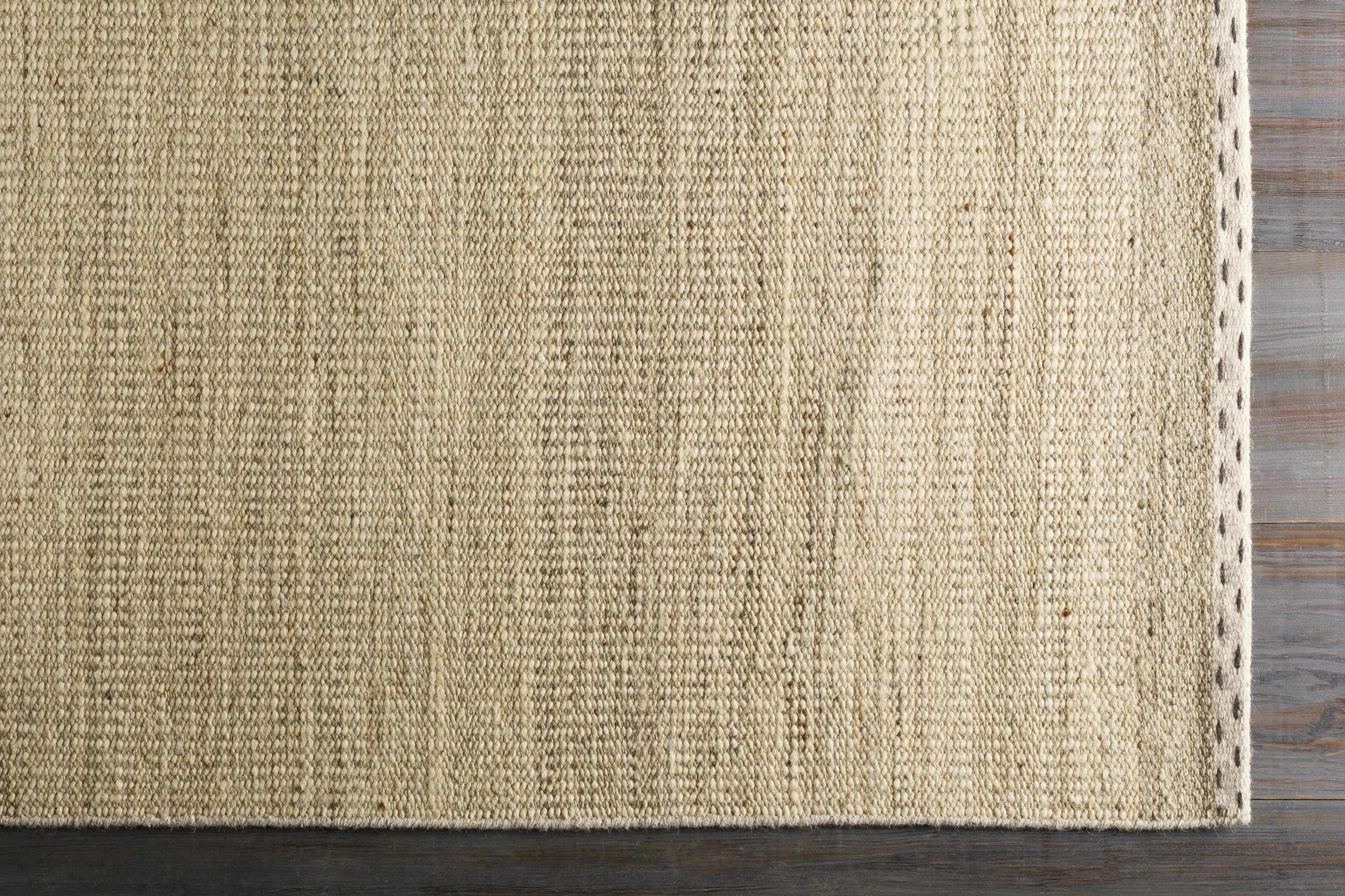 Yaniklar Beige Flat Woven Wool Rug - Image 4