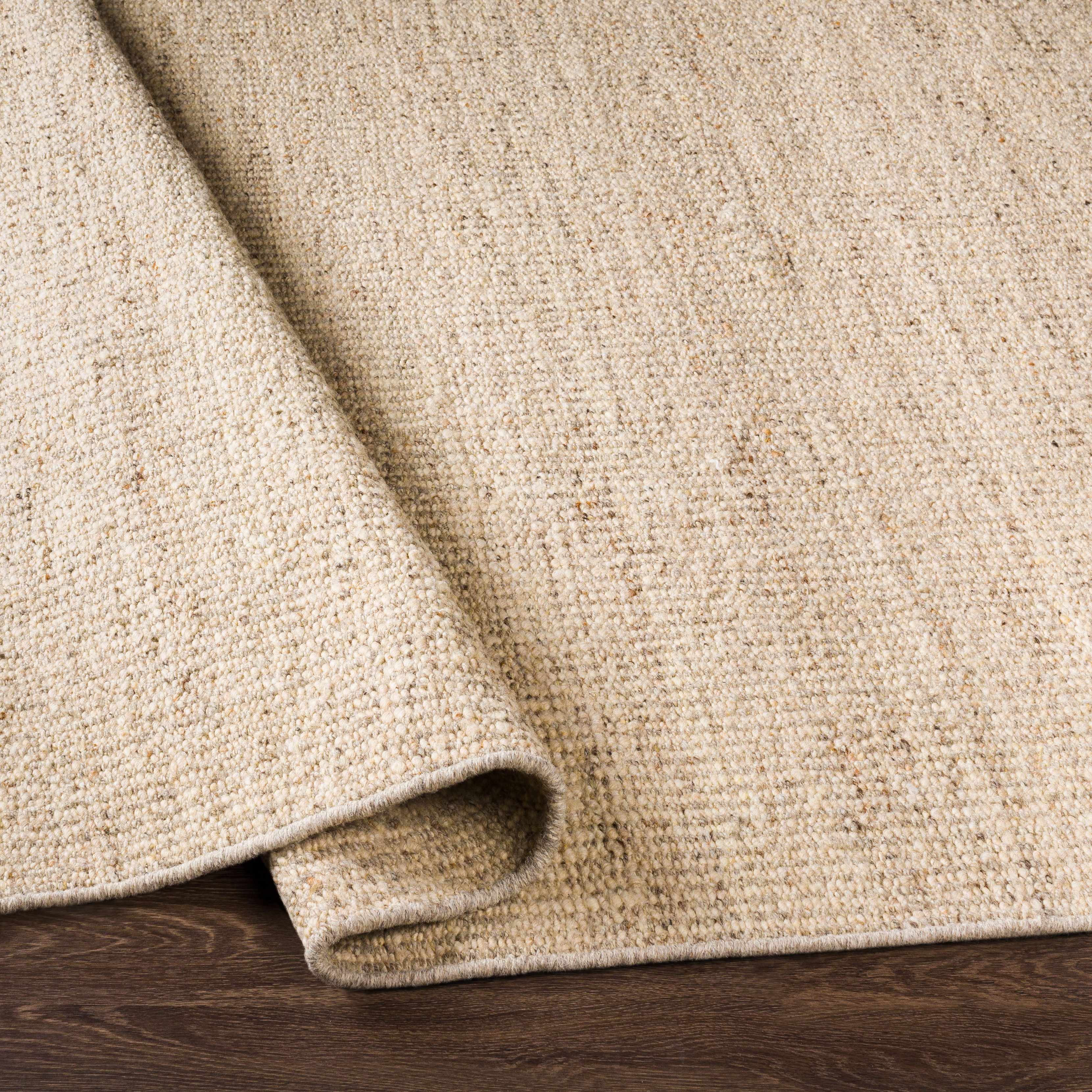 Yaniklar Beige Flat Woven Wool Rug - Image 7