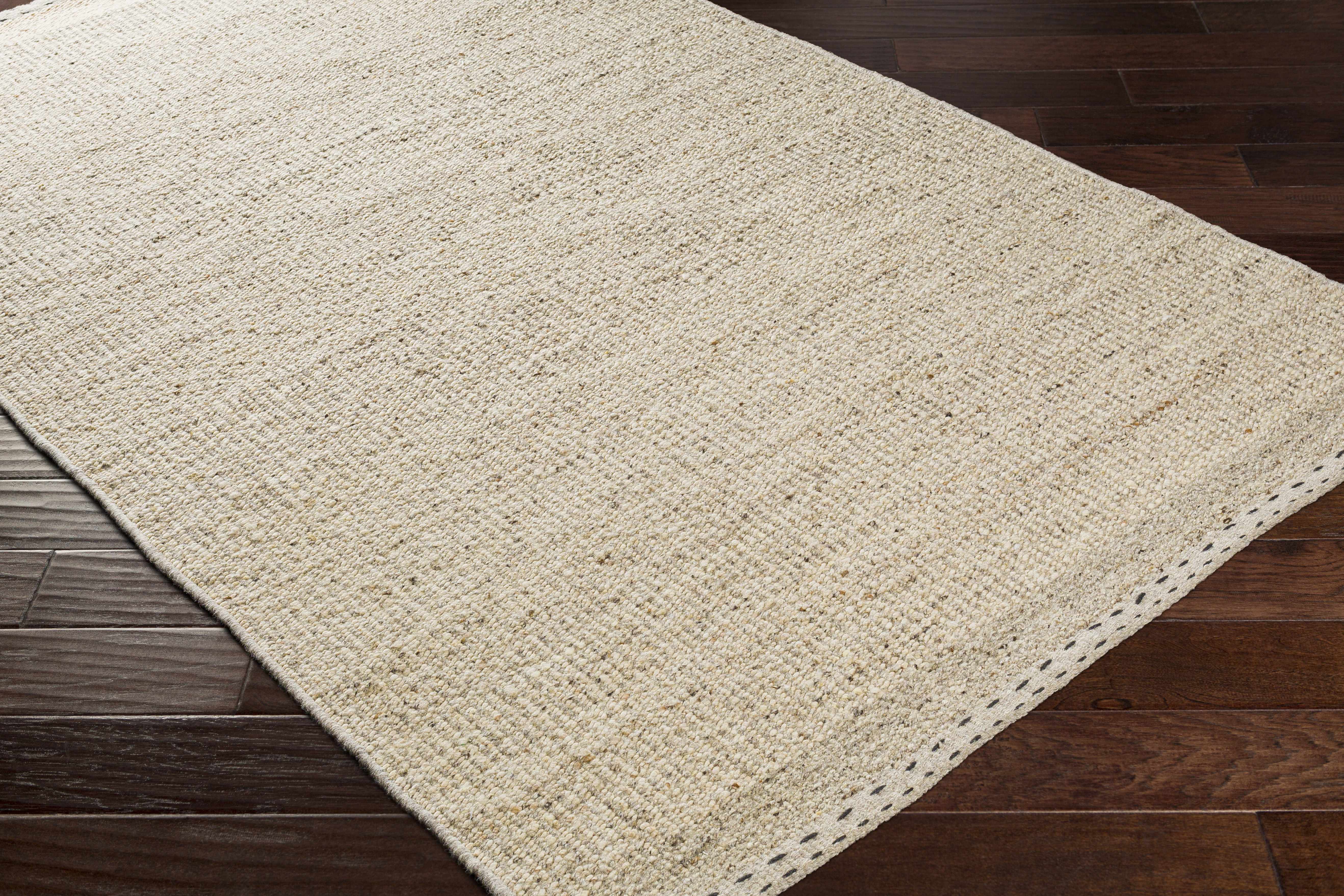 Yaniklar Beige Flat Woven Wool Rug - Image 8
