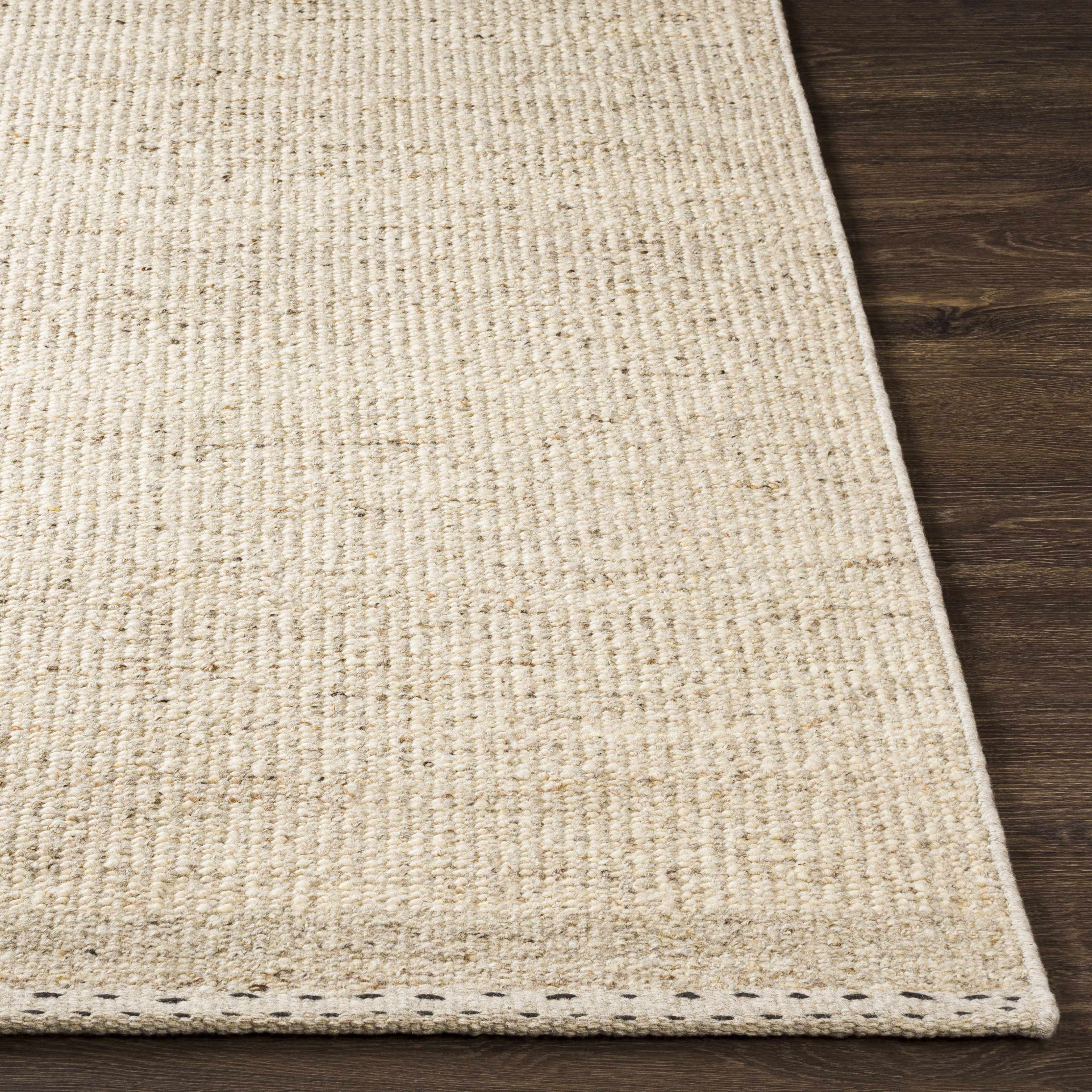 Yaniklar Beige Flat Woven Wool Rug - Image 9
