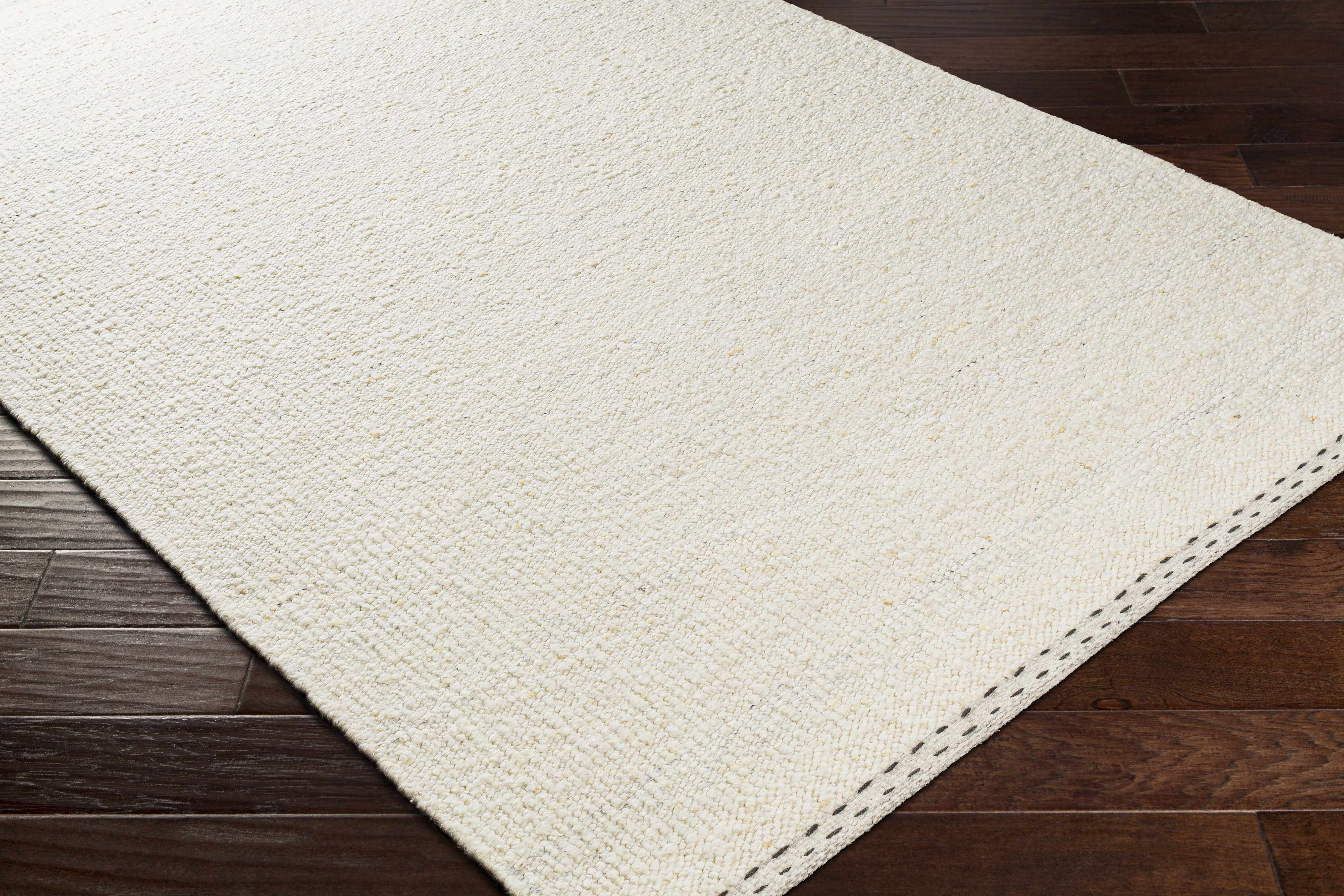 Yaniklar Cream Flat Woven Wool Rug - Image 10