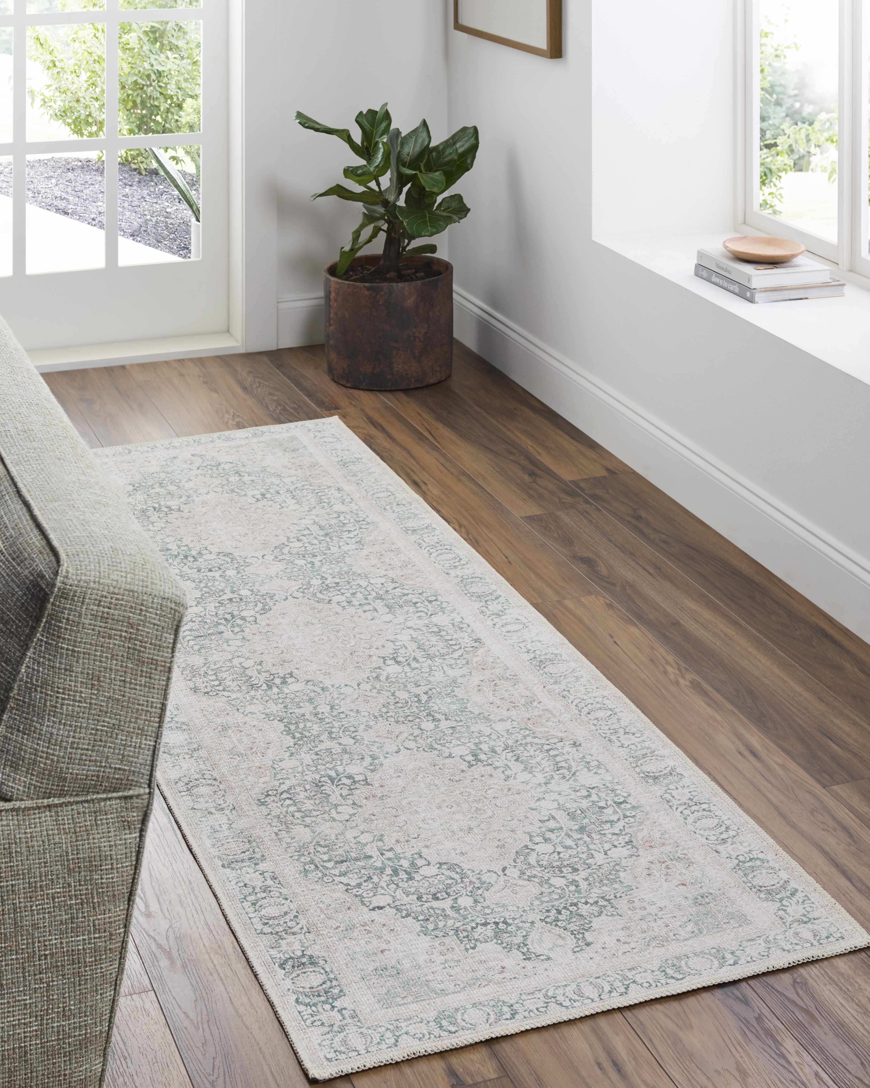 Yanis Vintage Flat Pile Washable Rug - Image 3