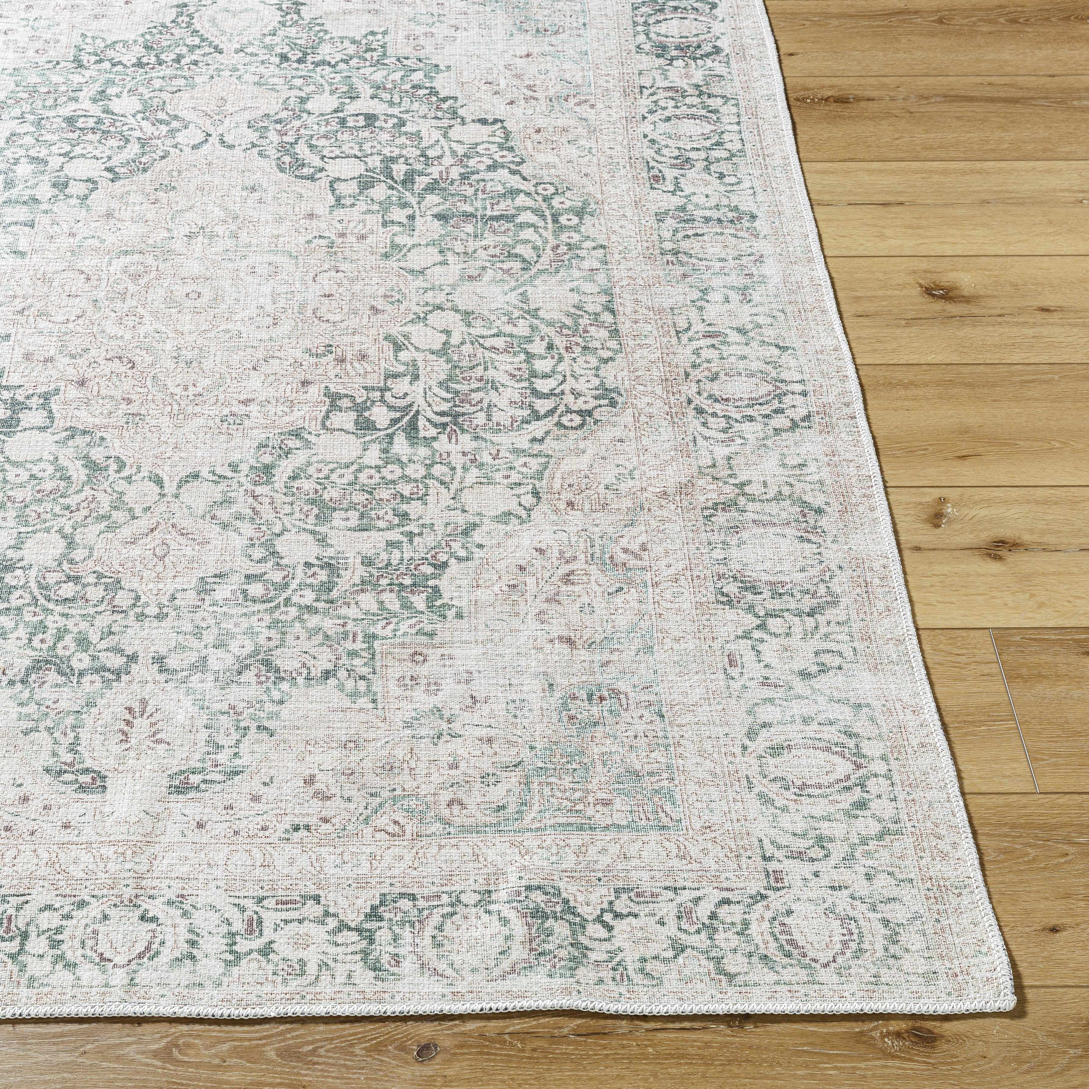 Yanis Vintage Flat Pile Washable Rug - Image 4