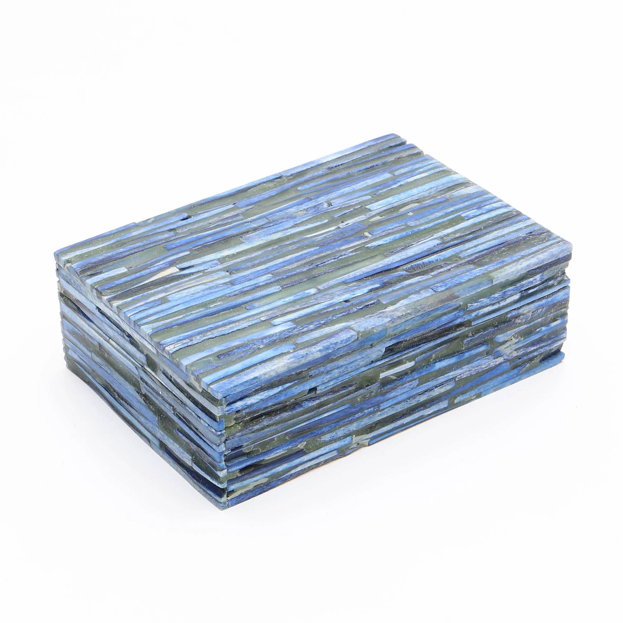 Yareli Handcrafted Sky-Blue Dyed Bone Inlay Decorative Box - Image 3