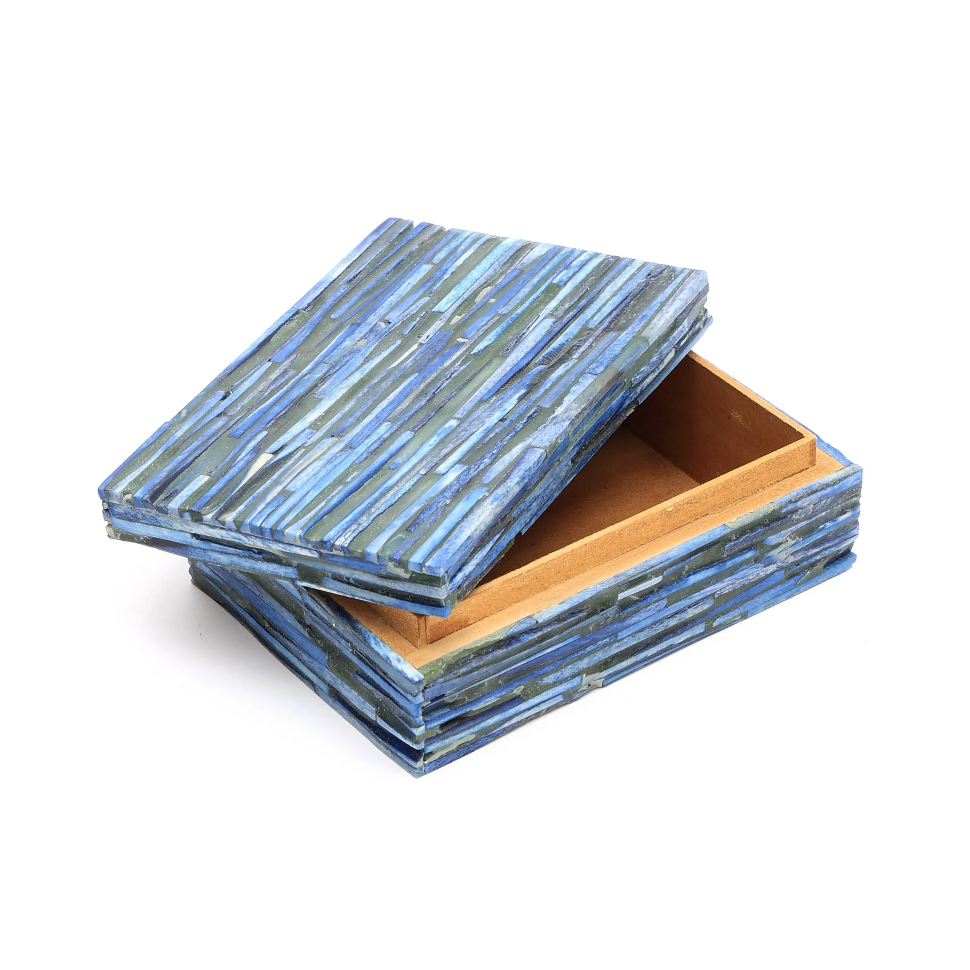 Yareli Handcrafted Sky-Blue Dyed Bone Inlay Decorative Box - Image 4