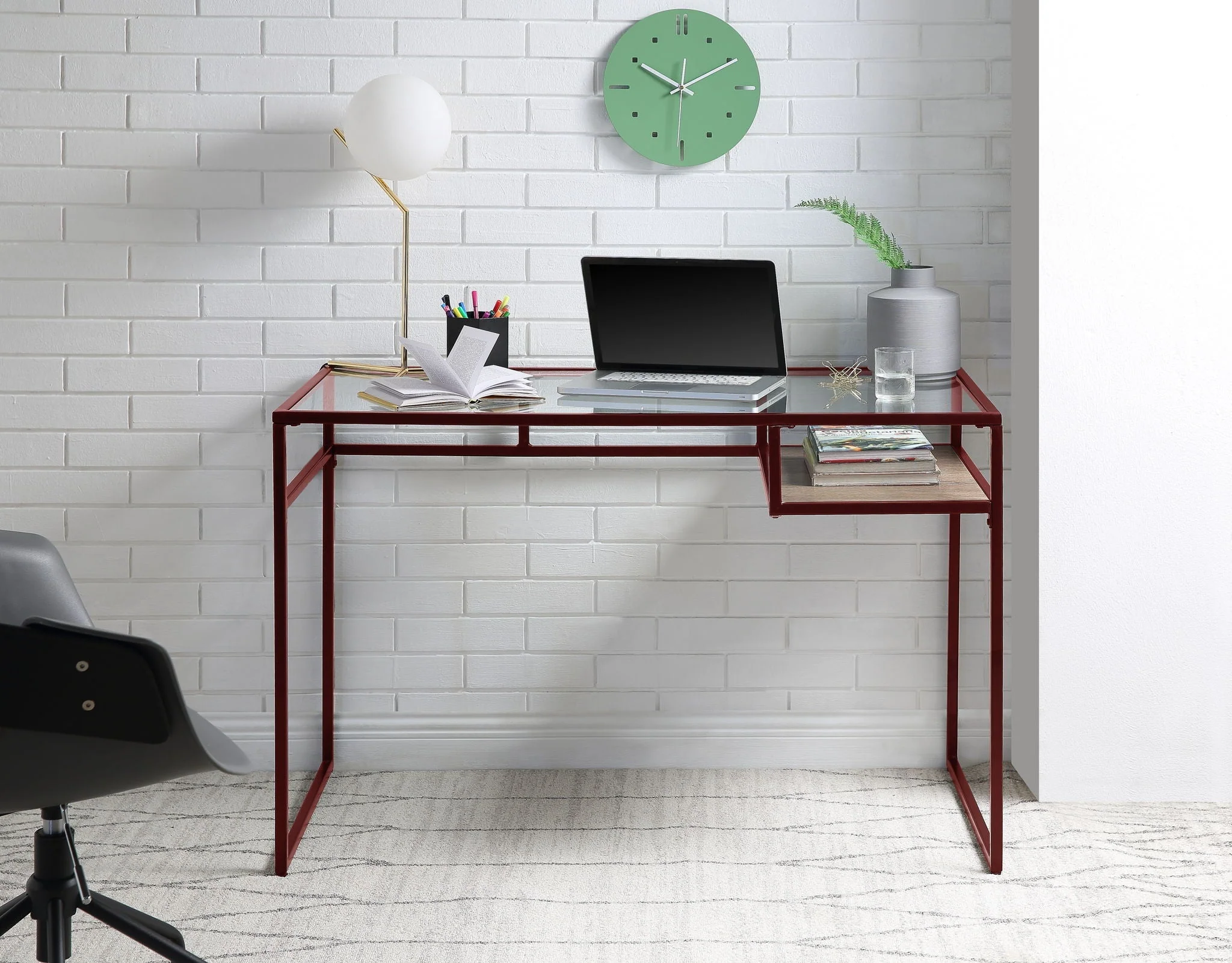 Yasin - Glass Top Writing Desk - Image 2
