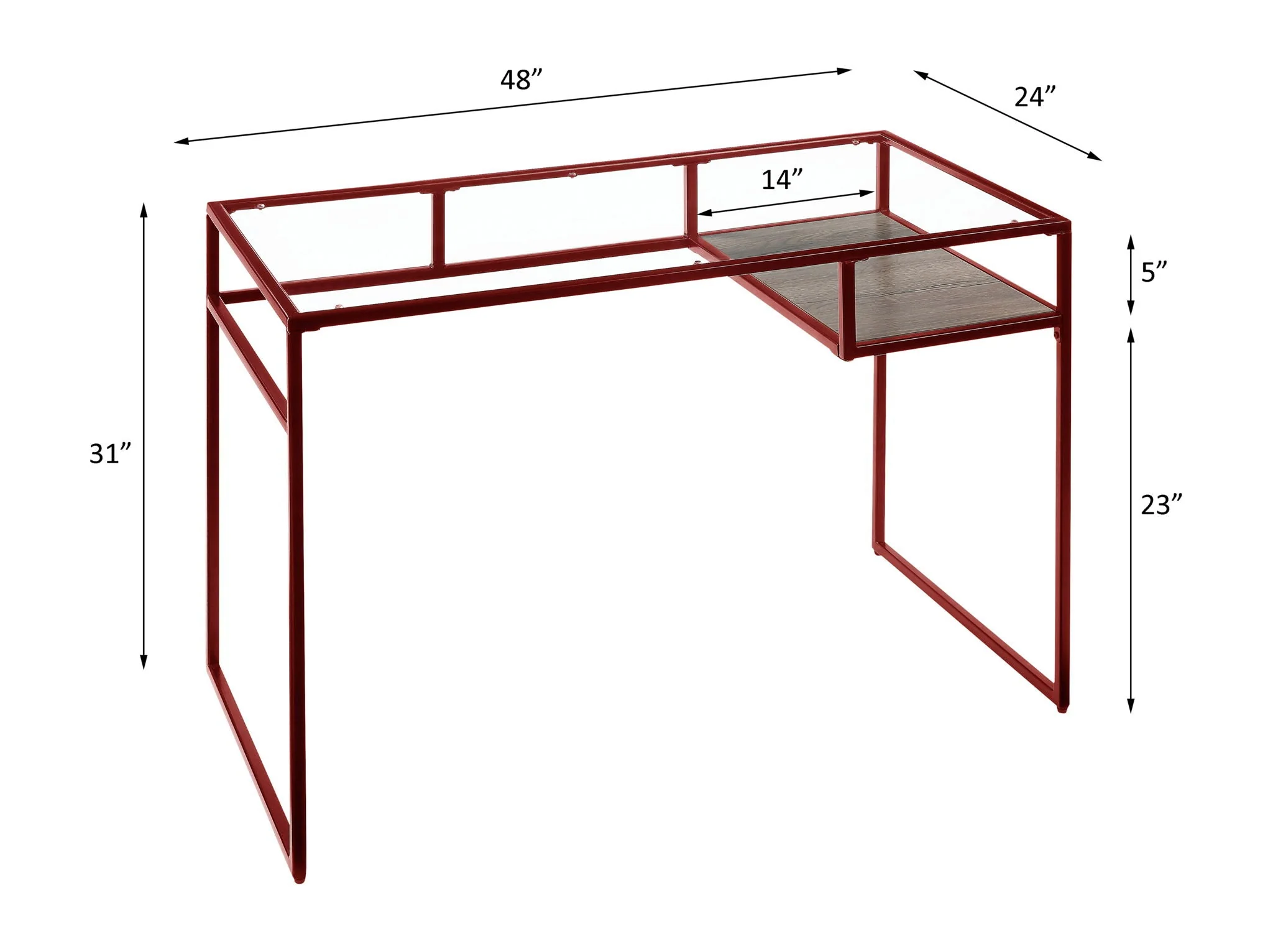 Yasin - Glass Top Writing Desk - Image 6