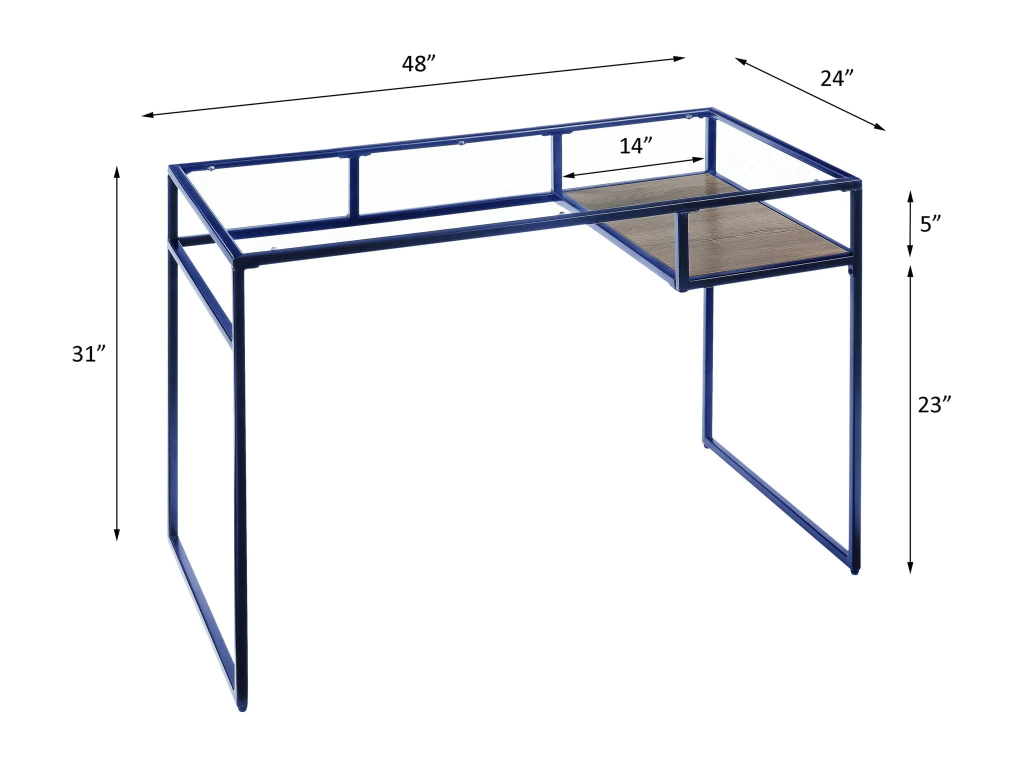 Yasin - Glass Top Writing Desk - Image 7