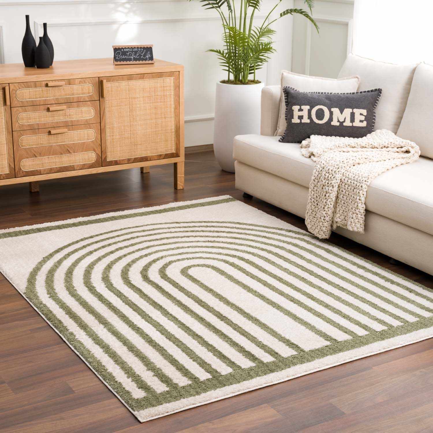 Yasuo Green Washable Area Rug - Image 2
