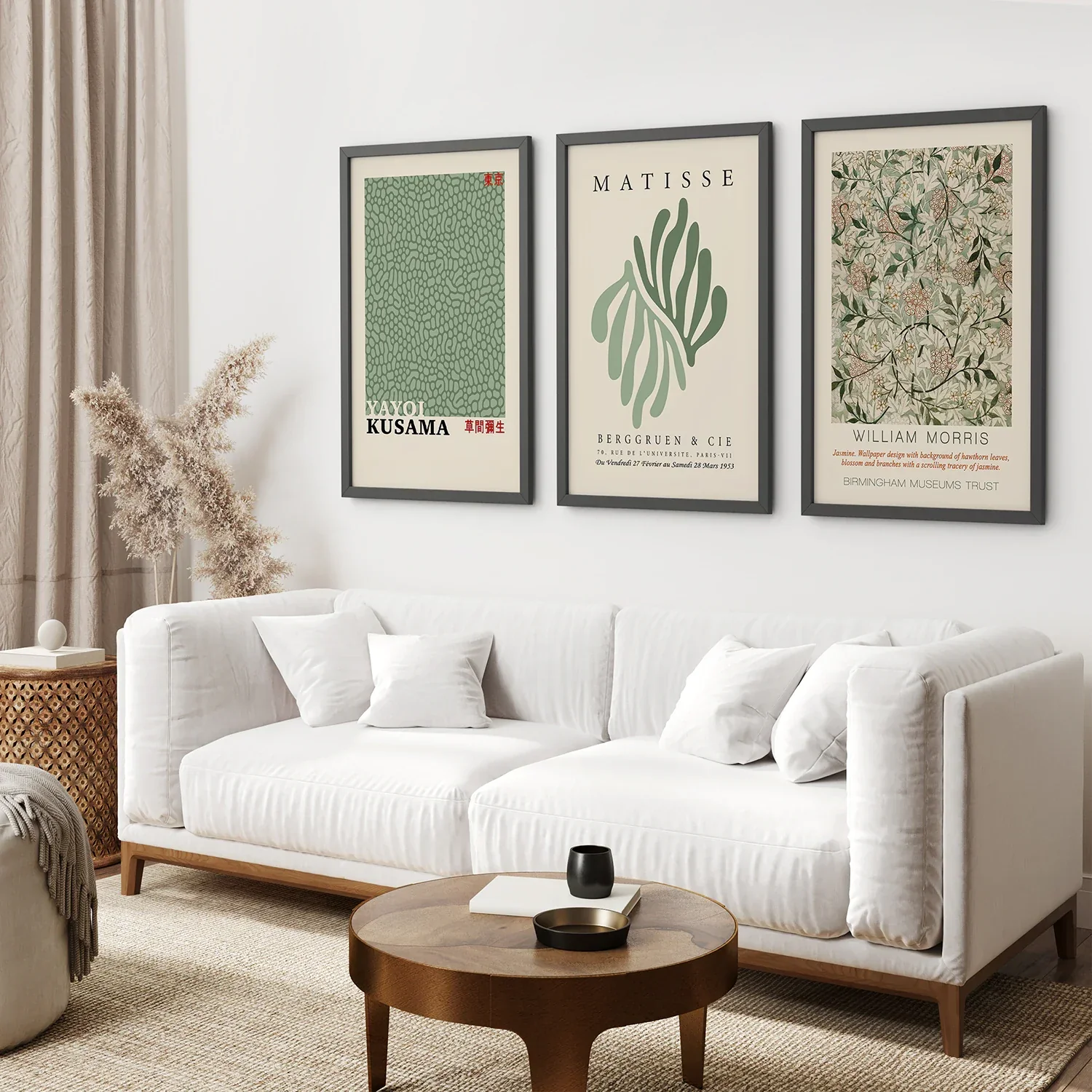 Yayoi Kusama Sage Green Print Set of 3 - Image 4