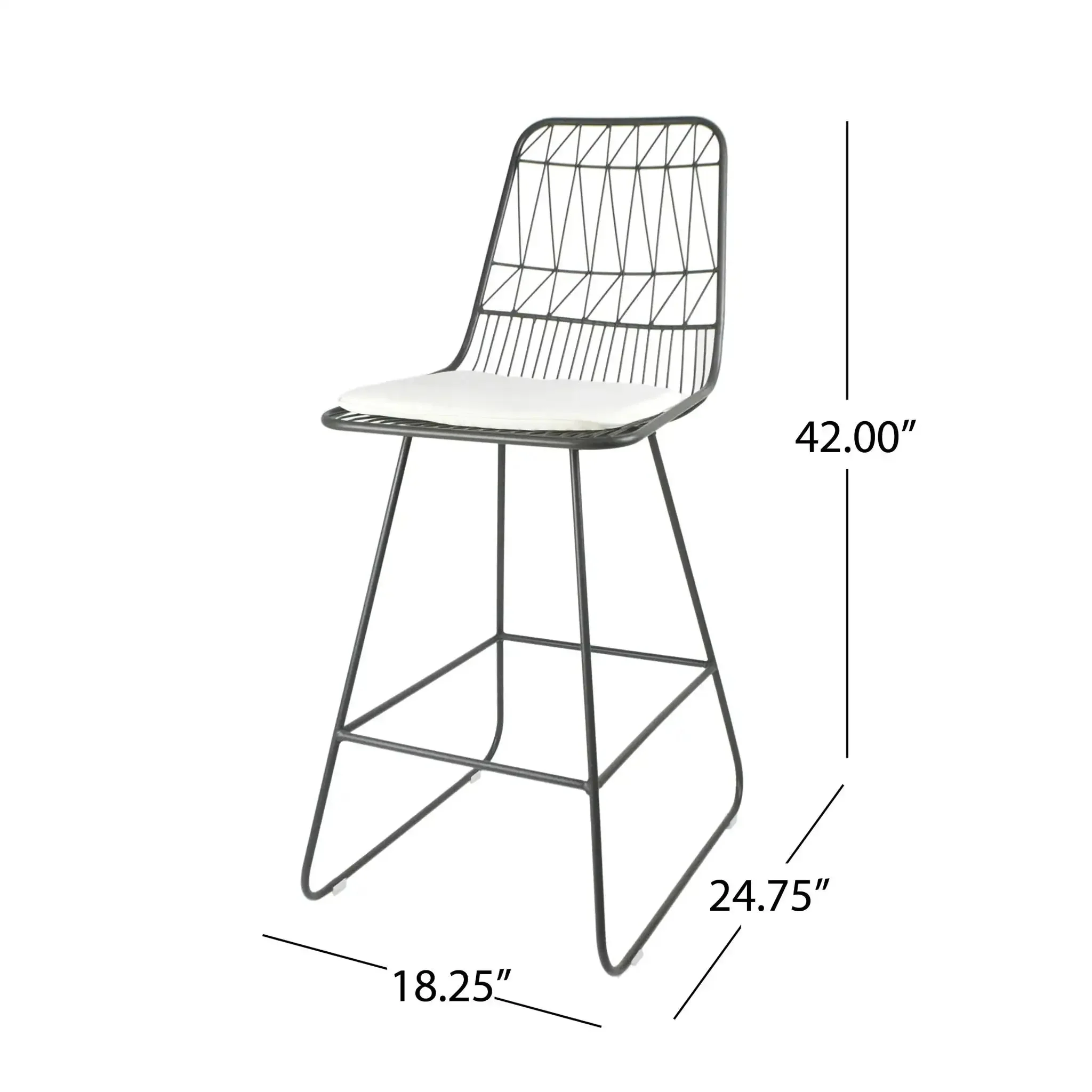 Yearning - Iron Counter Stool With Water Resistant Cushion - Image 2