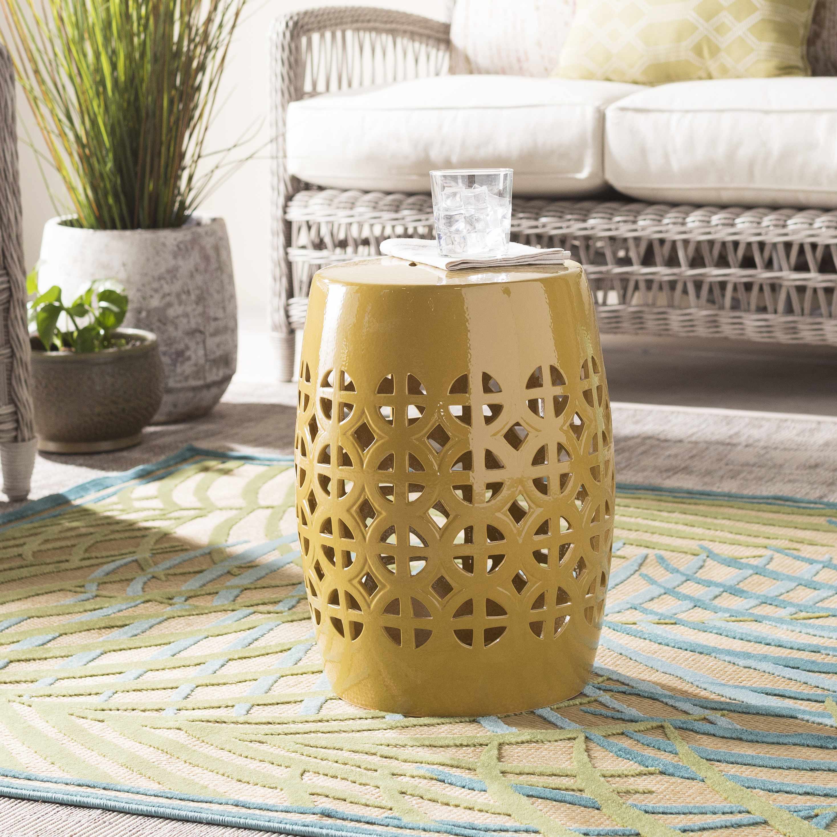 Yellow Ceramic Side Table - Image 4