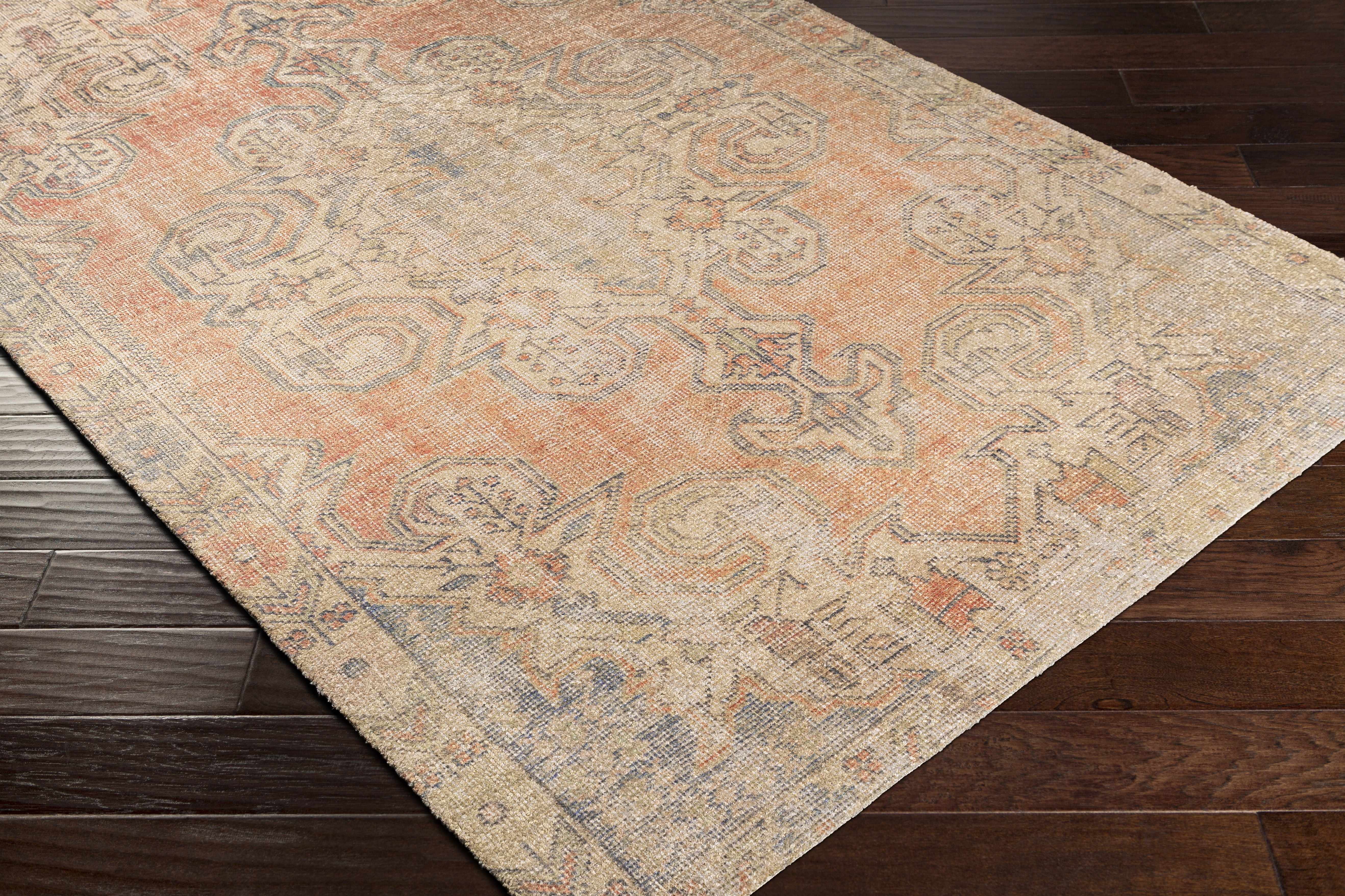 Yetminster Traditional Distressed Peach Rug - Clearance - Image 6