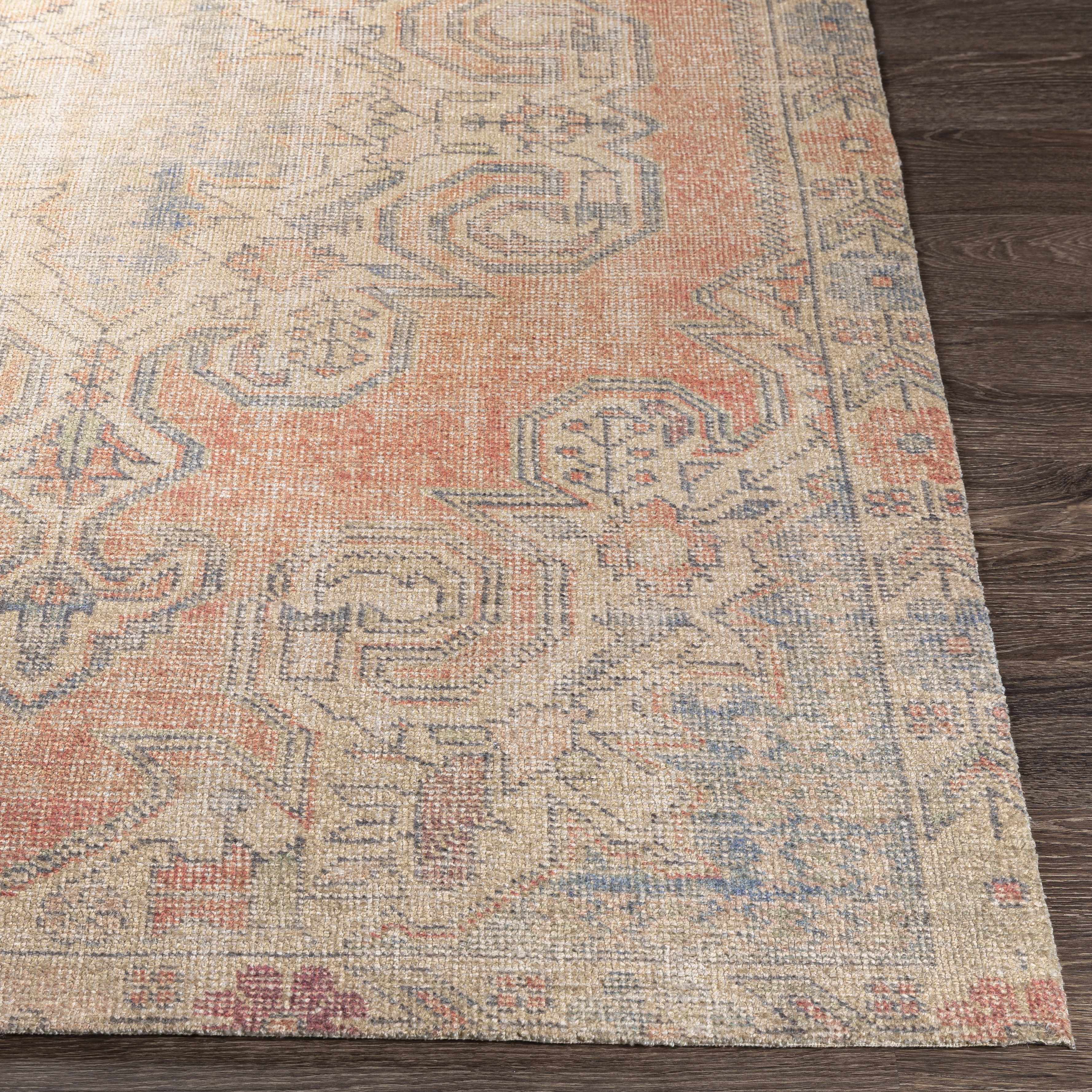 Yetminster Traditional Distressed Peach Rug - Clearance - Image 7