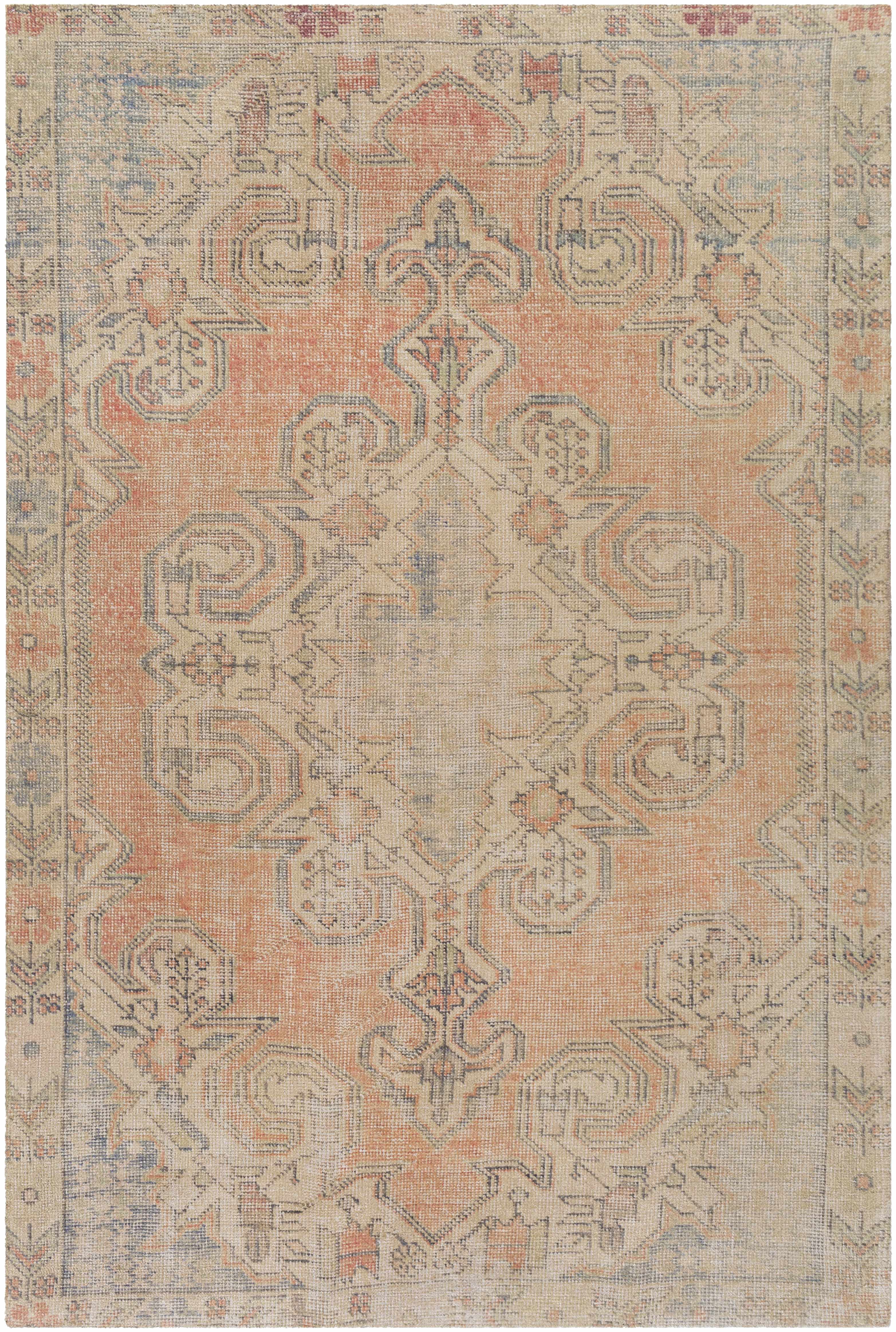 Yetminster Traditional Distressed Peach Rug - Clearance - Image 8