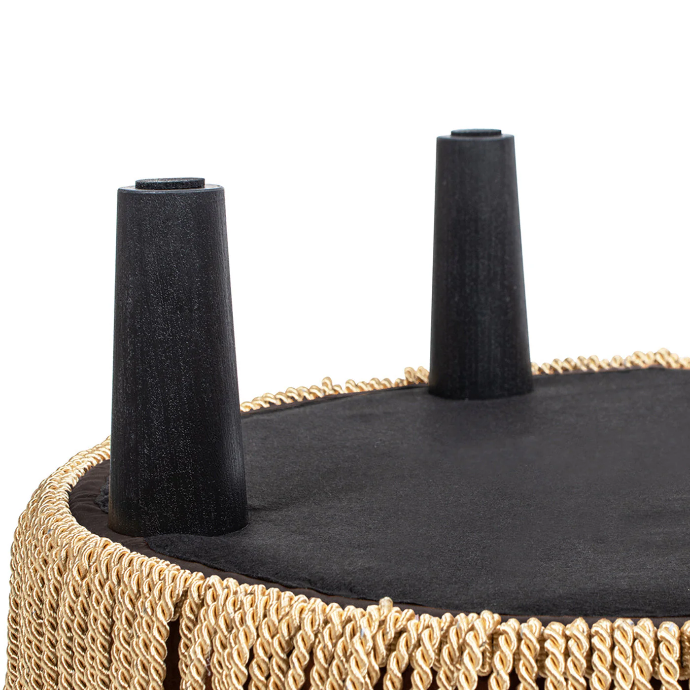 Yolanda 24" Round Upholstered Accent Ottoman Deep Brown Performance Velvet - Image 10