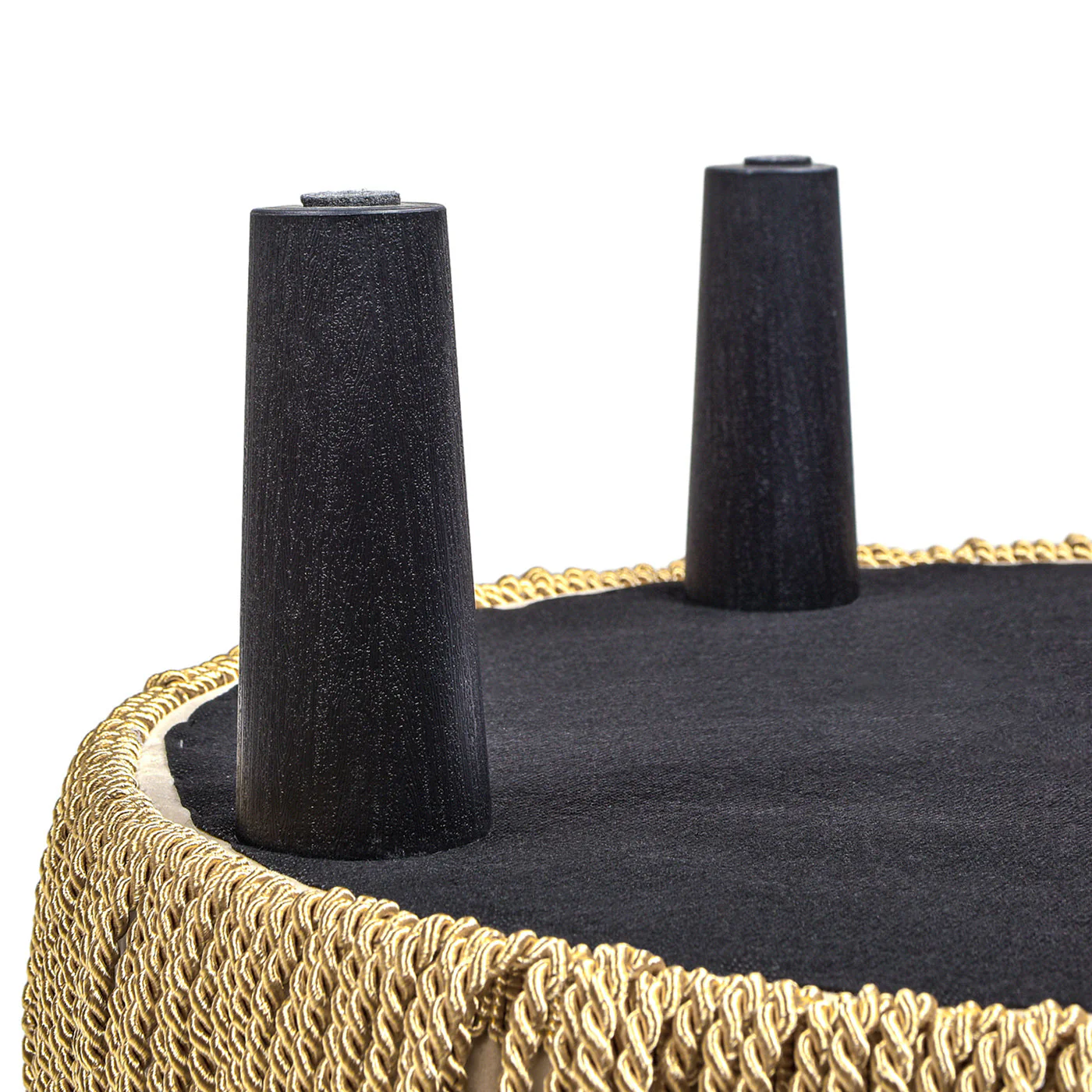 Yolanda 24" Round Upholstered Accent Ottoman in Fawn Brown Velvet - Image 4