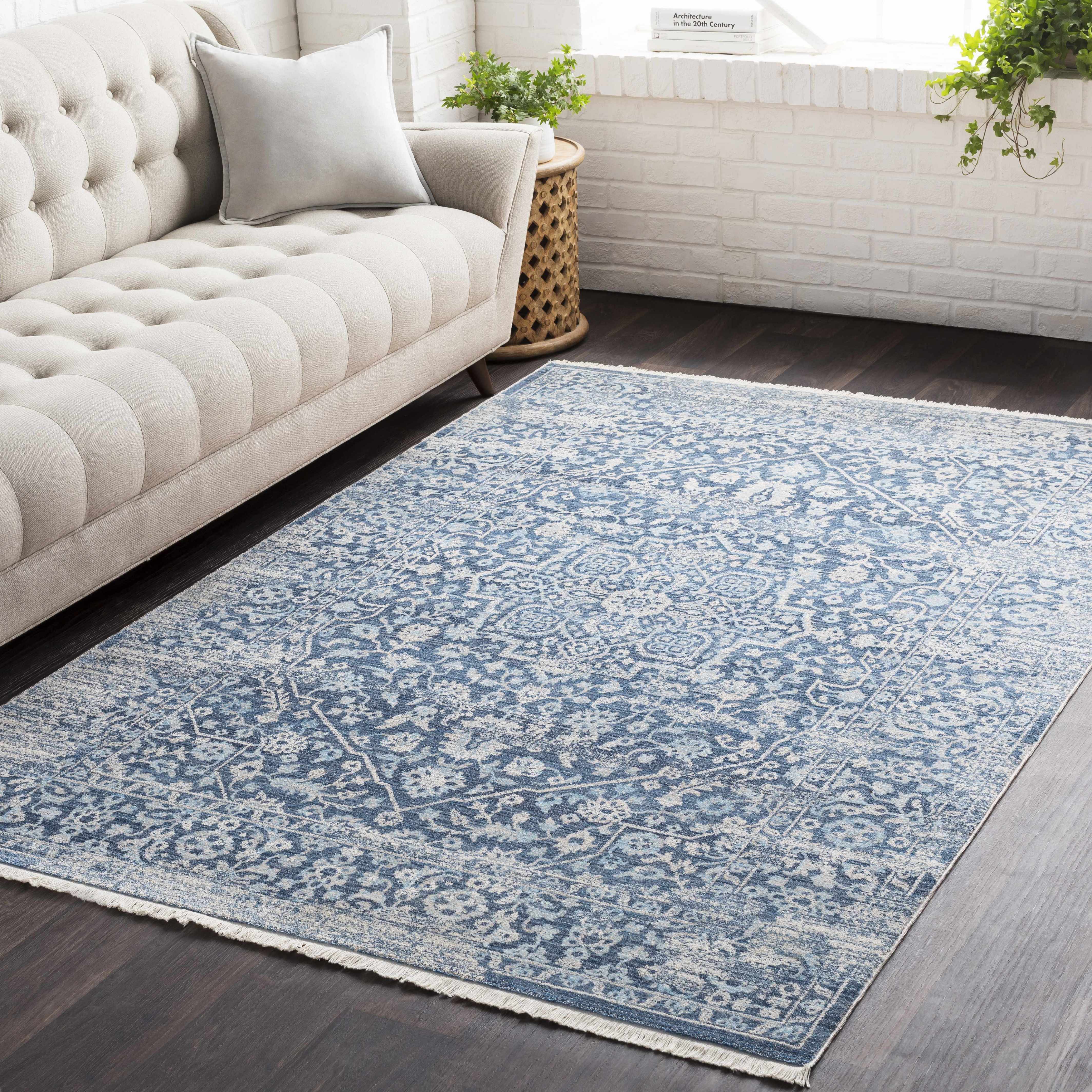 Yorkana Distressed Blue Rug - Clearance - Image 2
