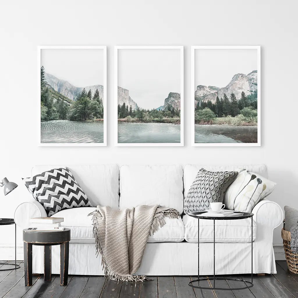Yosemite Valley Triptych. US National Park Wall Art Prints - Image 2