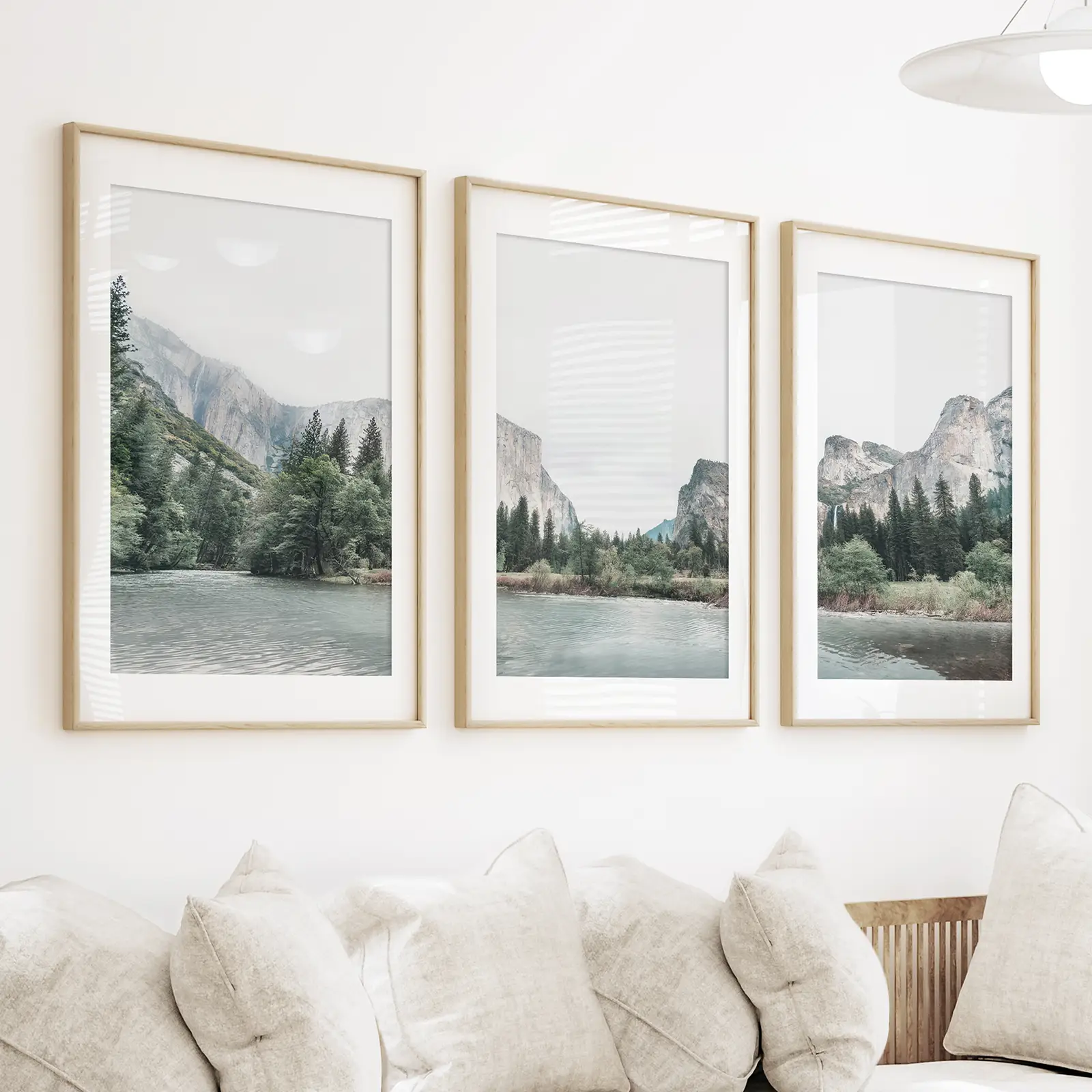 Yosemite Valley Triptych. US National Park Wall Art Prints - Image 3