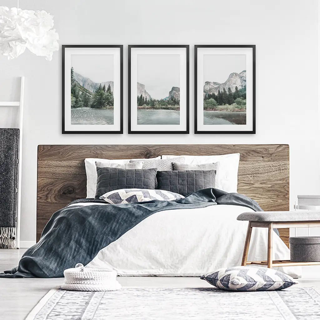 Yosemite Valley Triptych. US National Park Wall Art Prints - Image 4